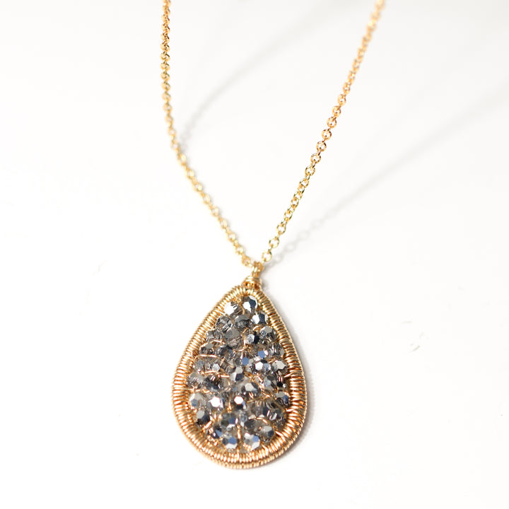 Platinum Teardrop Mosaic Necklace