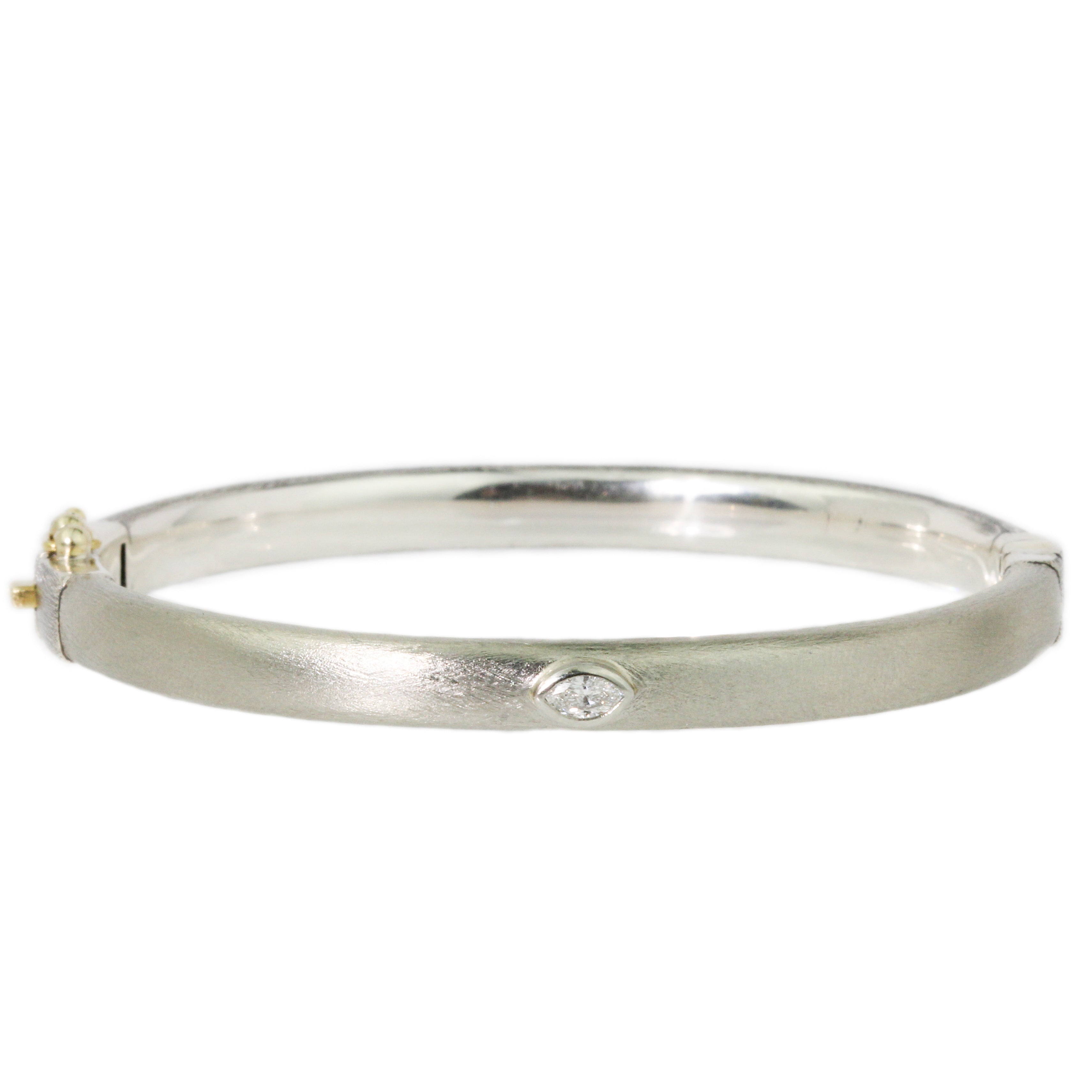 Gypsy Marquis Diamond 6mm White Gold Bracelet