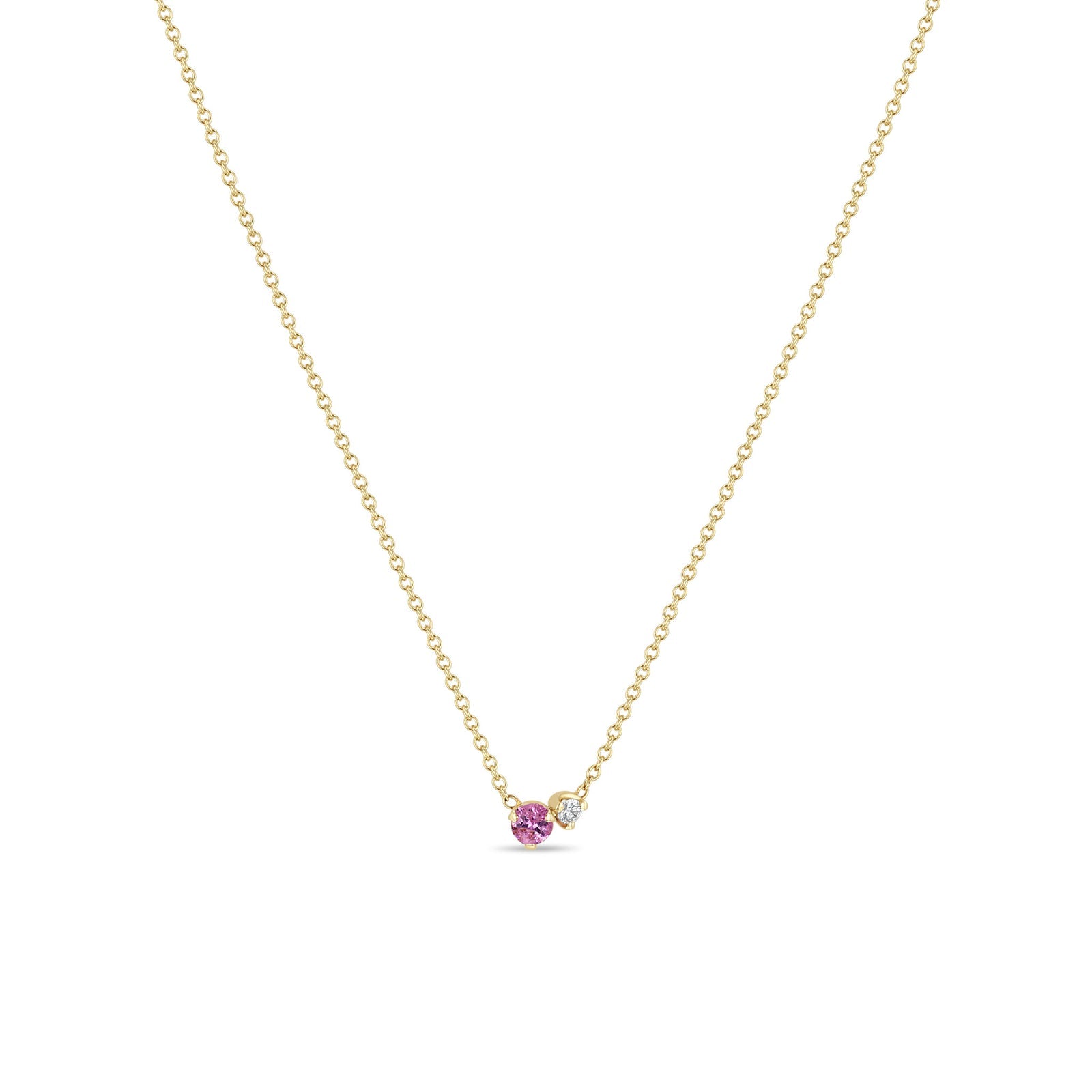 Double Pink Sapphire and Diamond Necklace