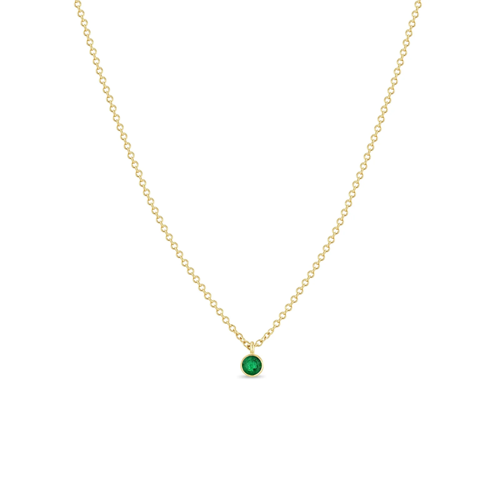 Emerald Bezel Choker Necklace