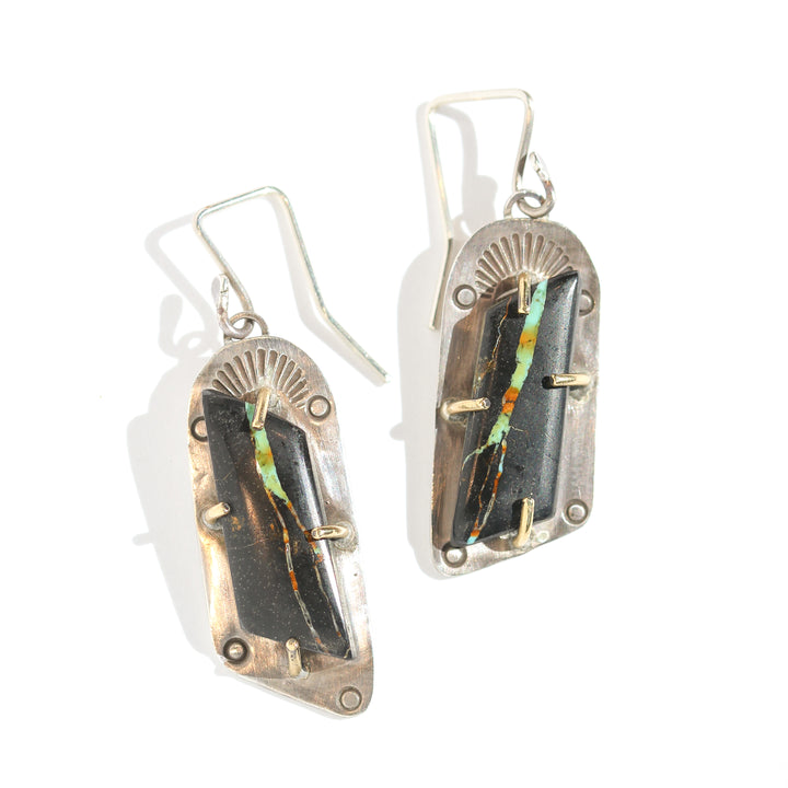 Black Jack Turquoise Earrings