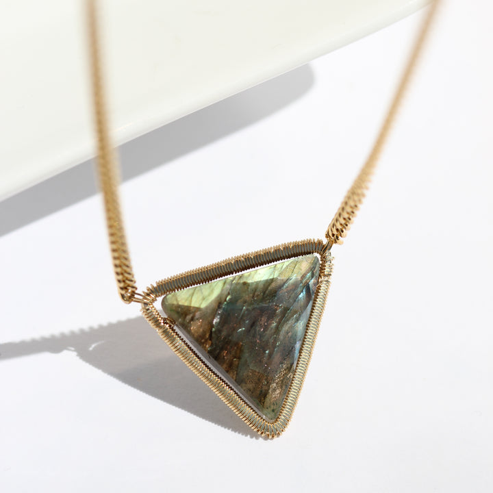 Triangle Labradorite Necklace