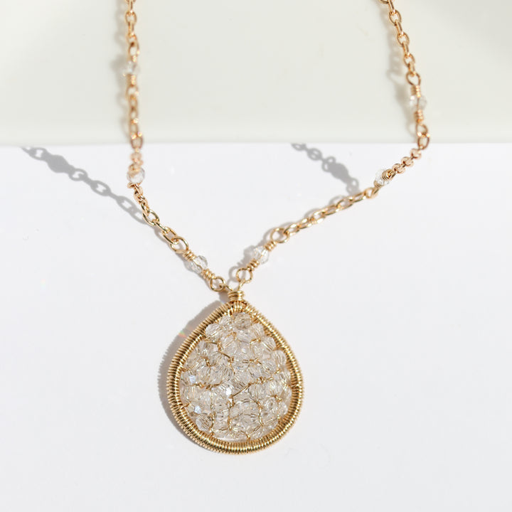 Lotus Teardrop Mosaic Necklace