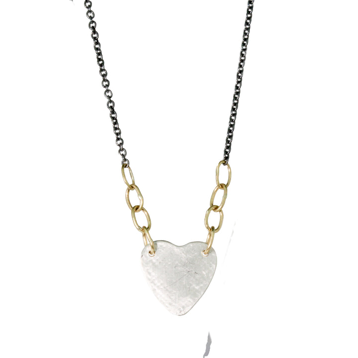 Two Tone Mini Paper Heart Necklace