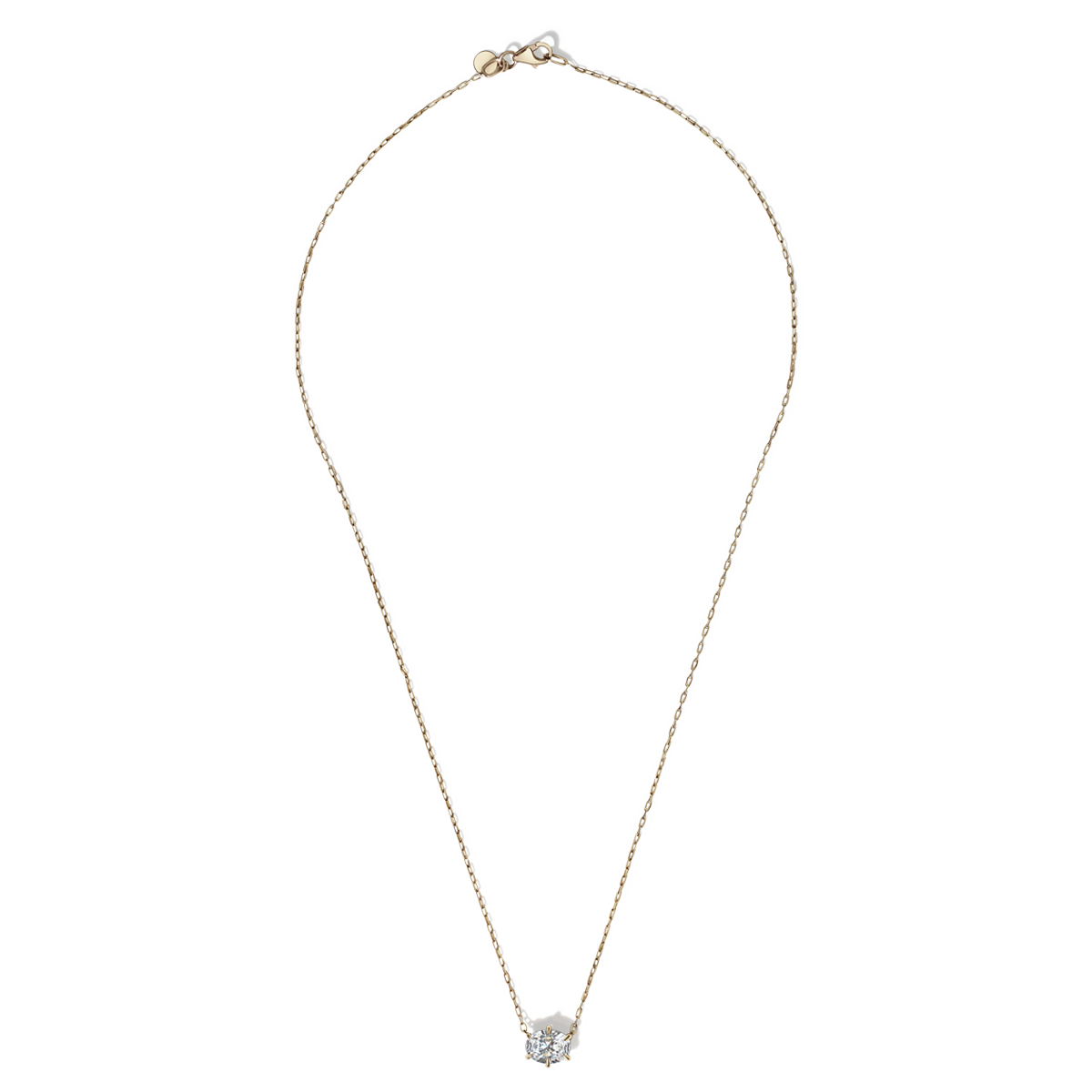 Oval Diamond Pendant Necklace