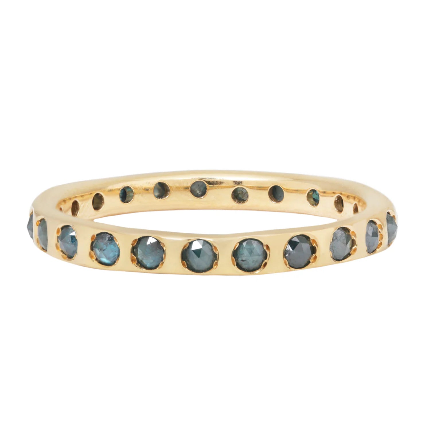 Teal-Green Diamond Eternity Band