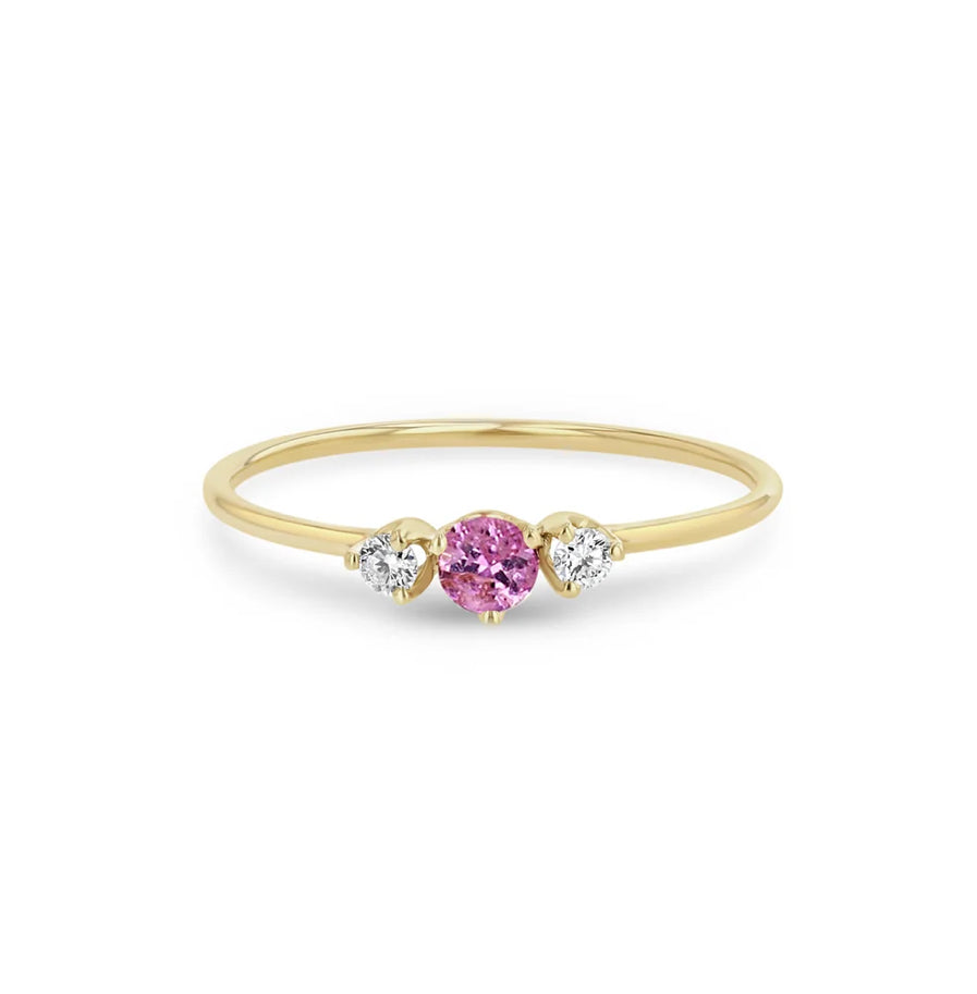 Pink Sapphire and Diamonds Ring
