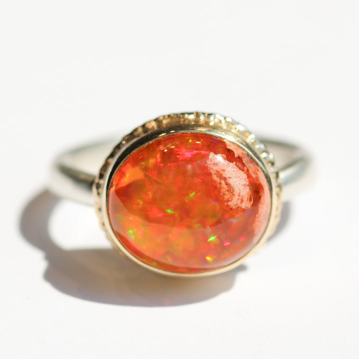 Mexican Fire Opal Ring