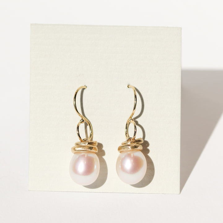 Cultured White Pearl Earrings