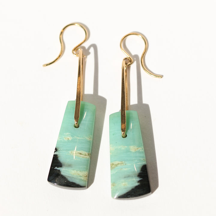 Opalized Wood Drop Earrings