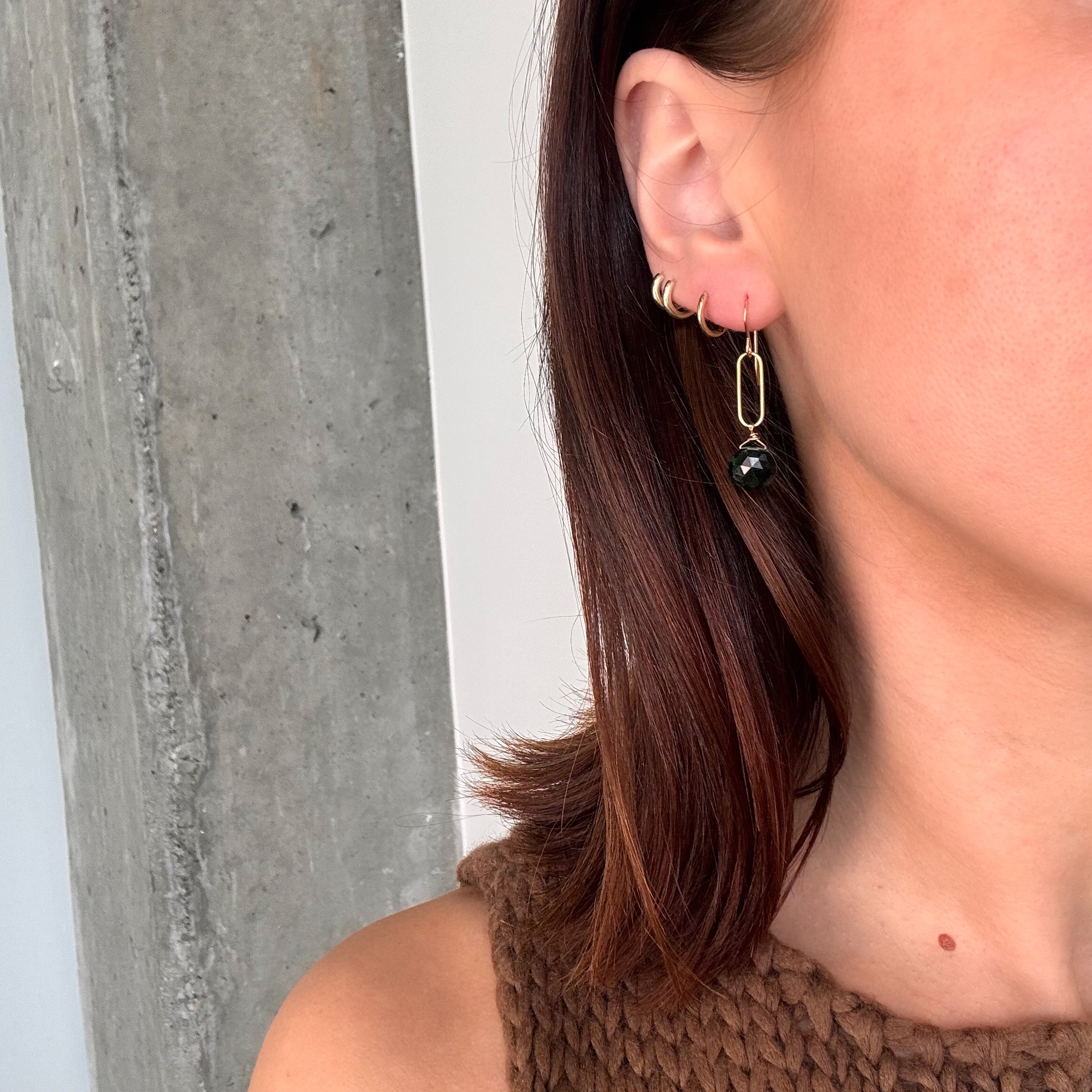 Blue Topaz Link Earring