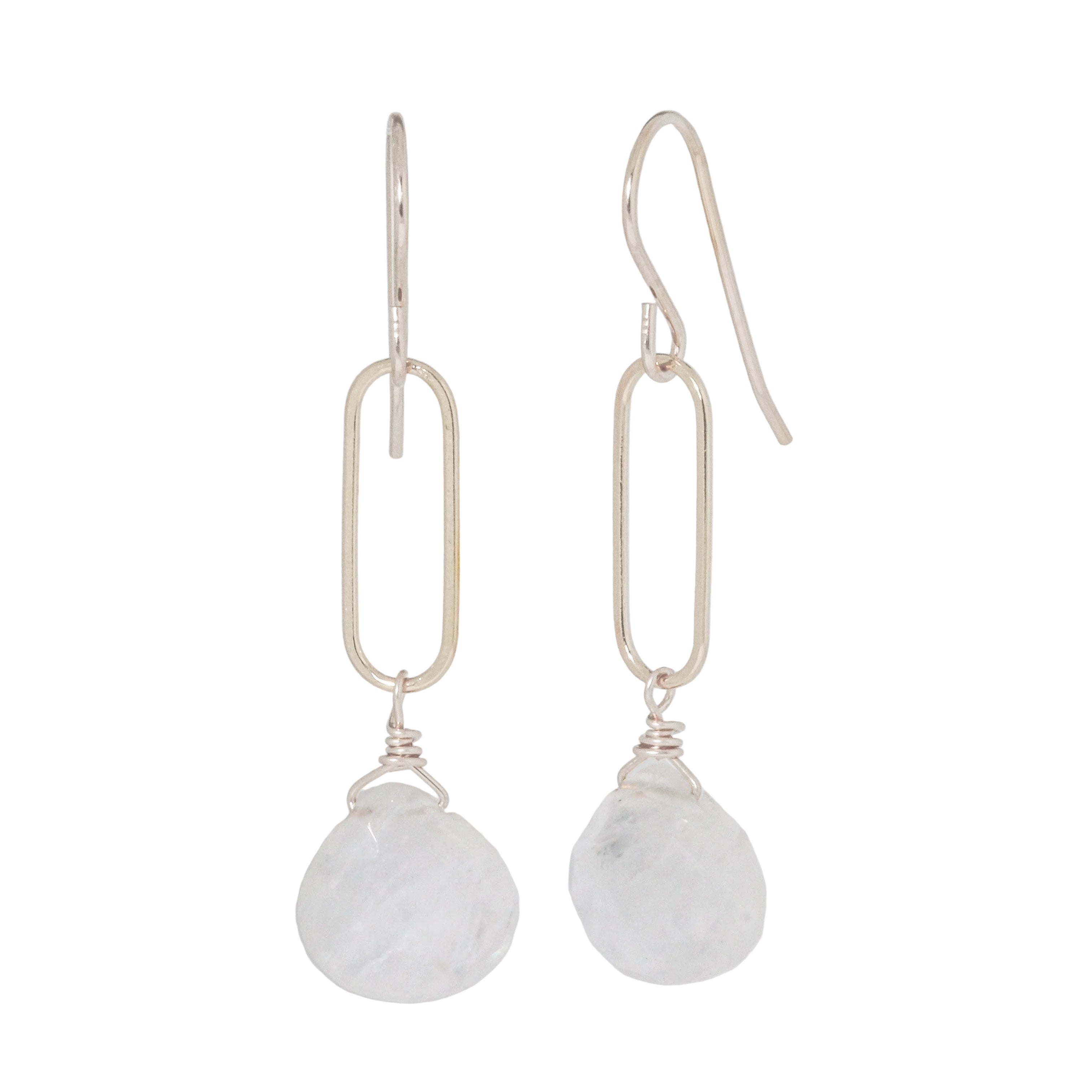 Rainbow Moonstone Link Earring