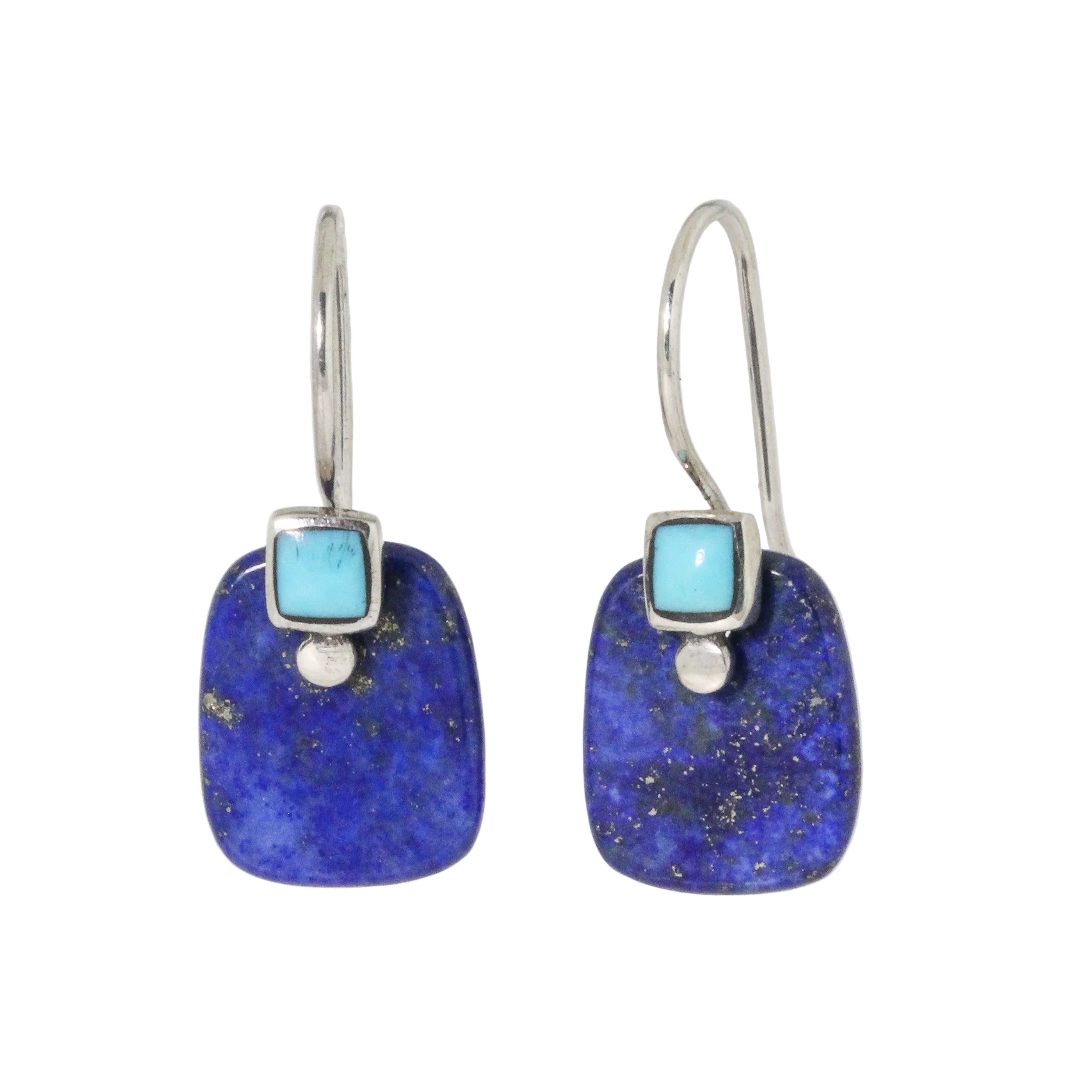 Lapis Azul + Turquoise Tab Earrings