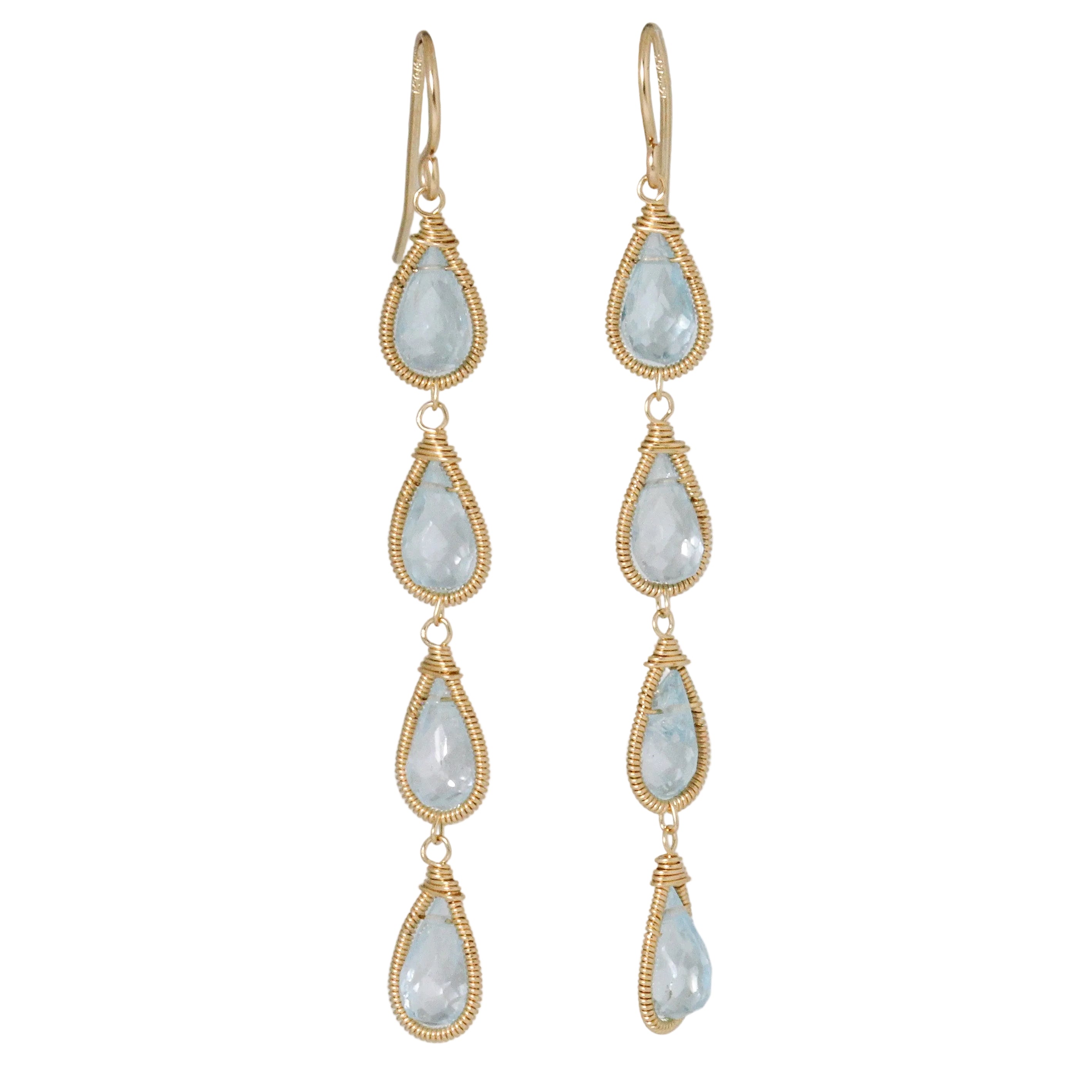 Blue Topaz Line Earrings