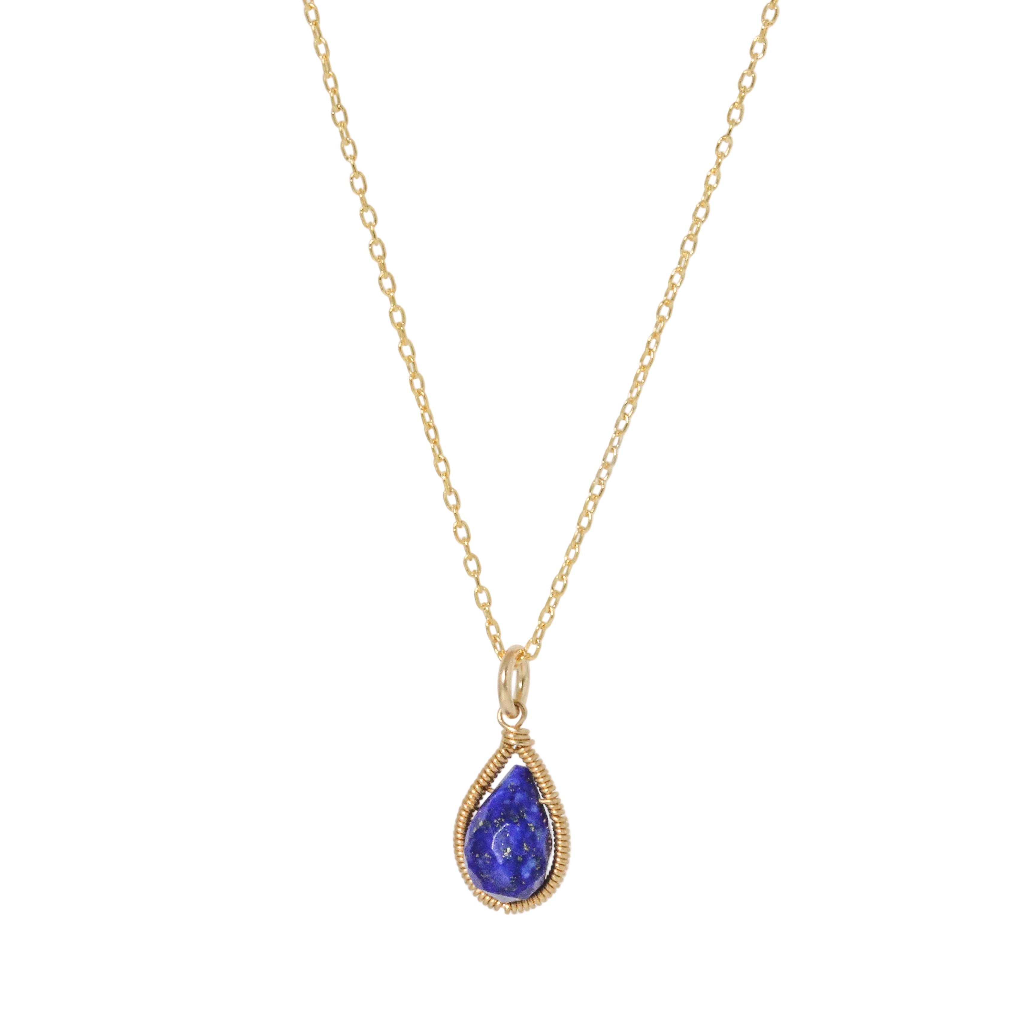 Petite Teardrop Lapis Necklace