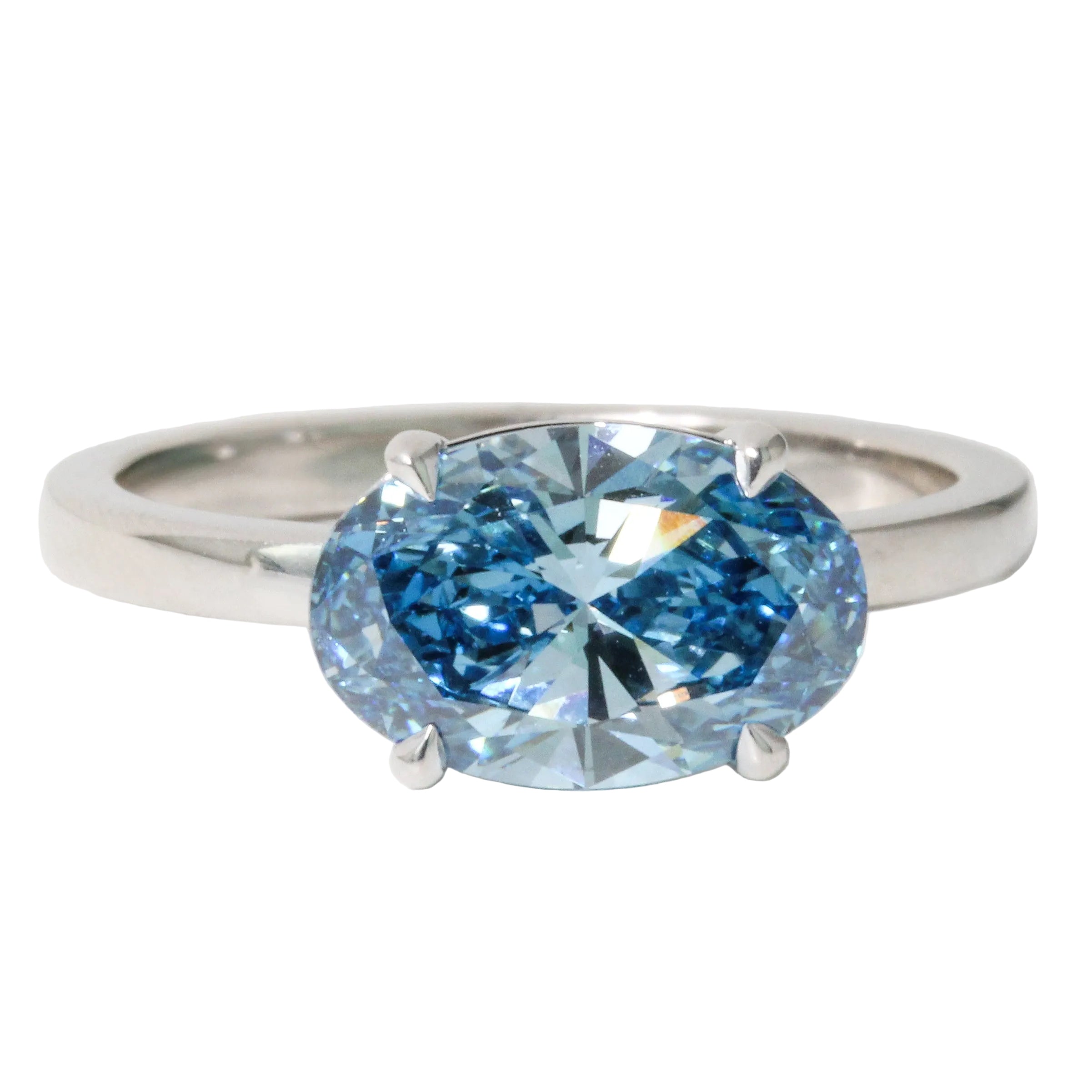 2.38ct Oval Blue Diamond Ring