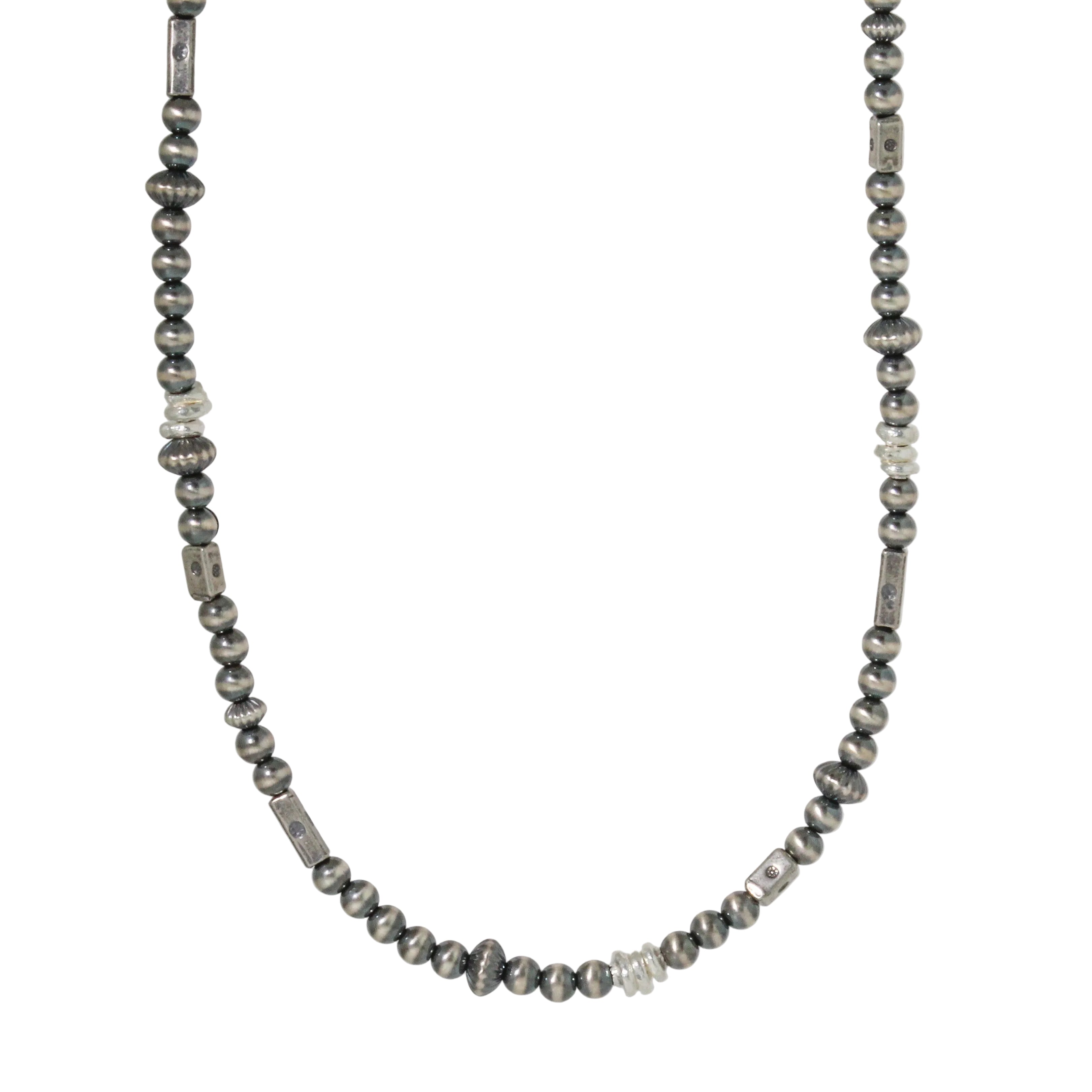 Sterling Confetti Navajo Pearl Necklace