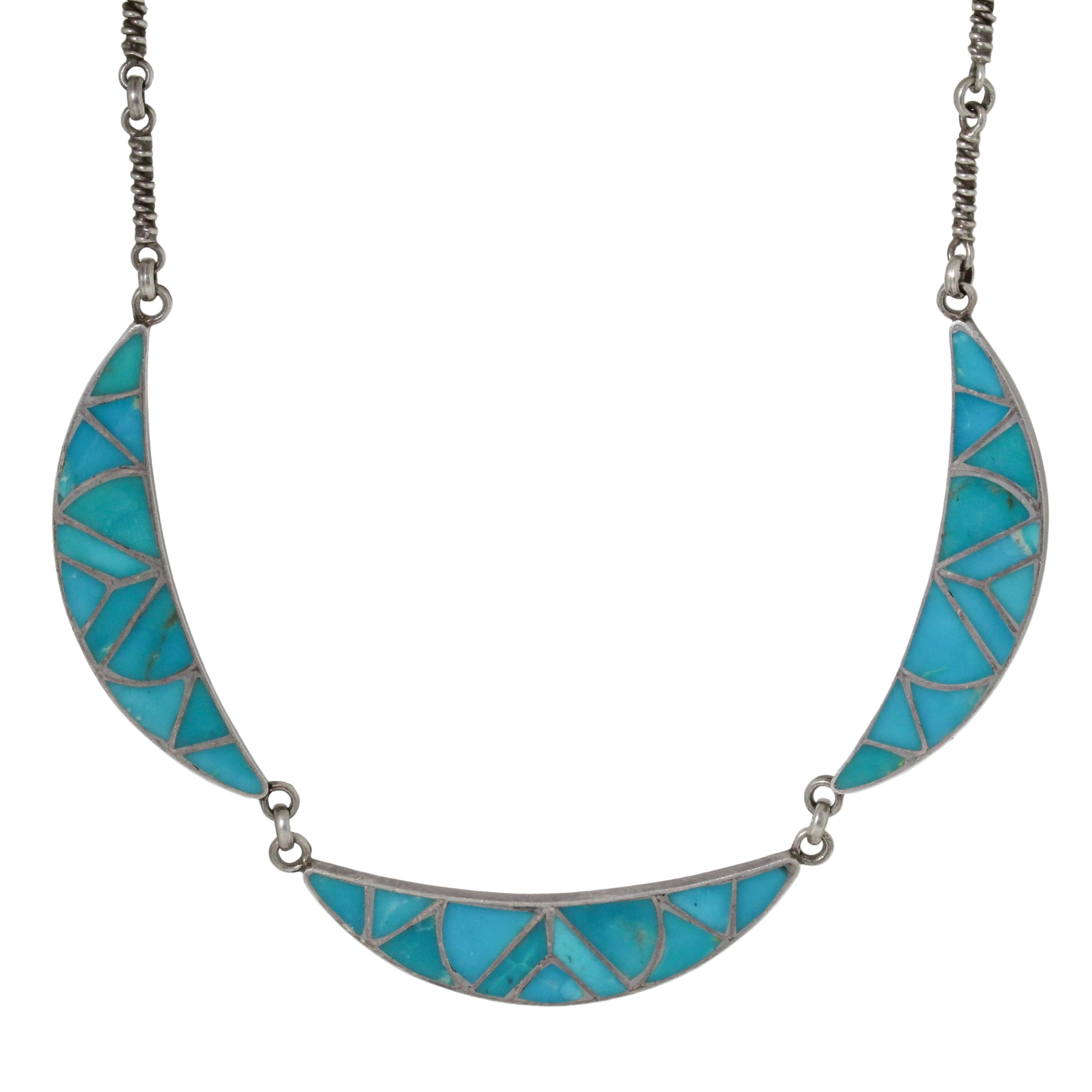 Vintage Zuni Three Moon Collar Necklace