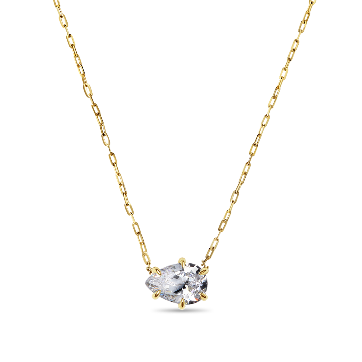 Teardrop Diamond Pendant Necklace