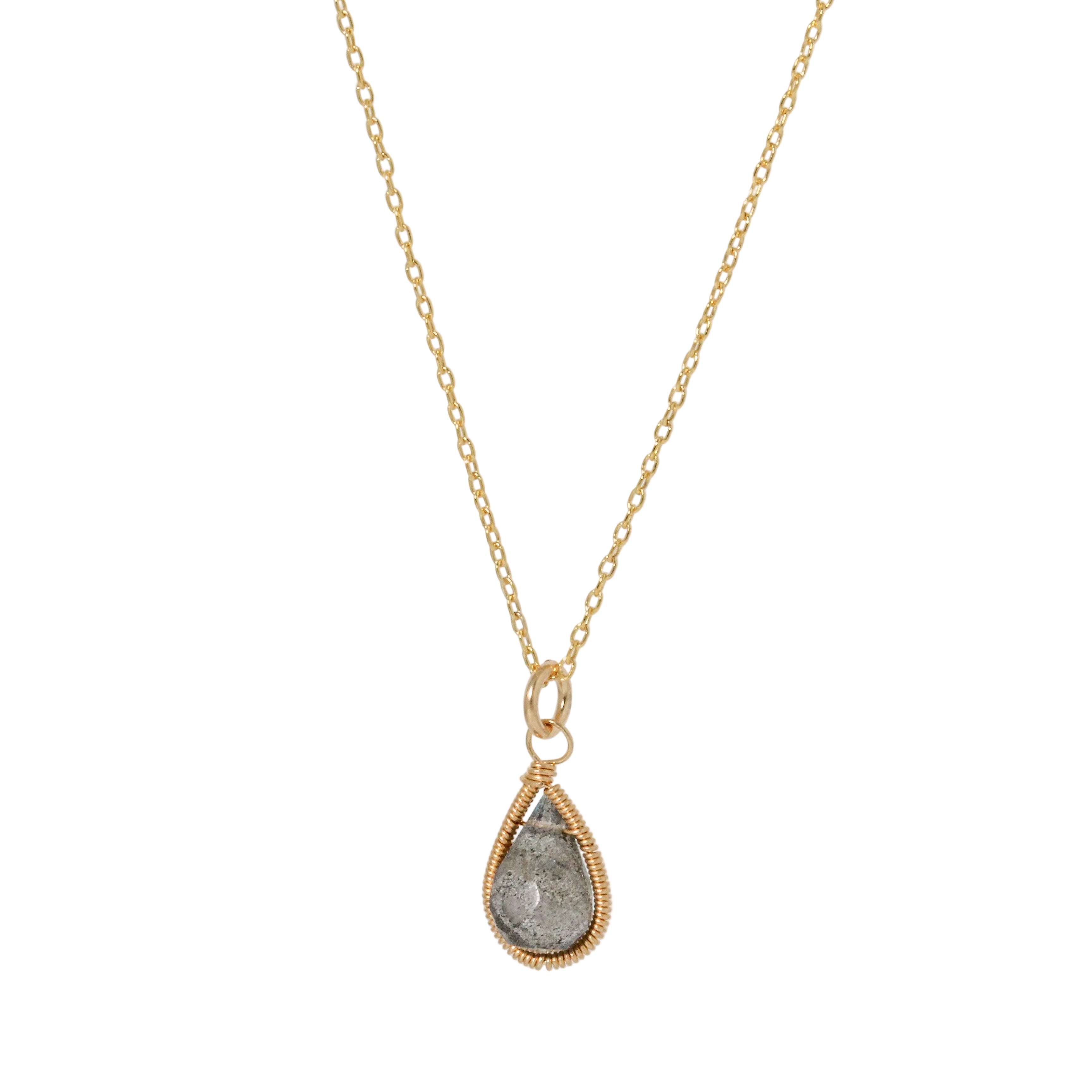 Petite Teardrop Labradorite Necklace