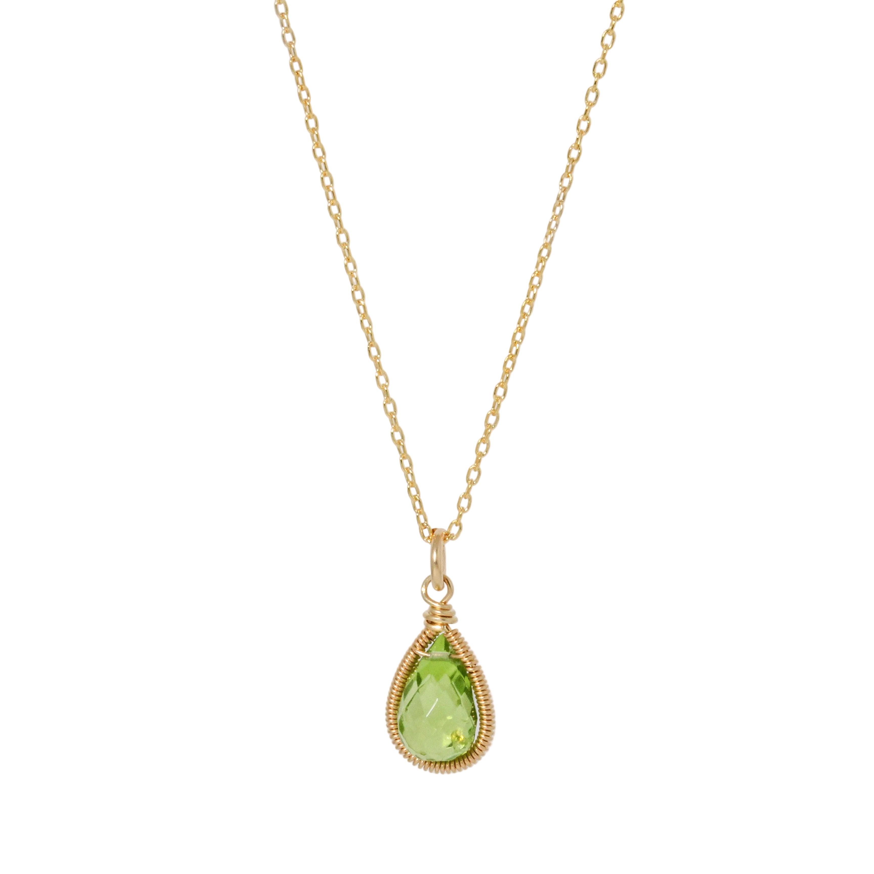 Petite Teardrop Peridot Necklace