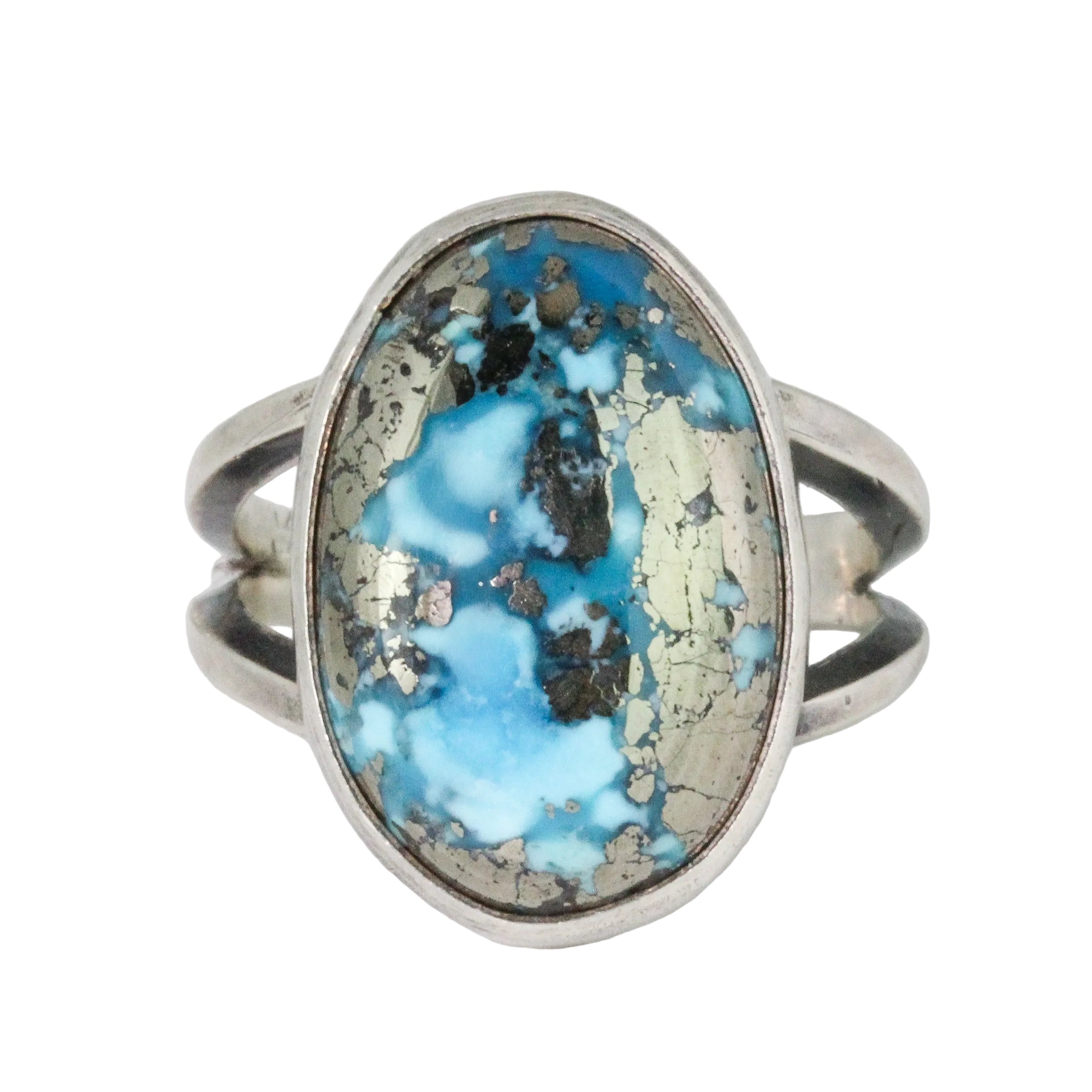Pyrite in Turquoise Ring