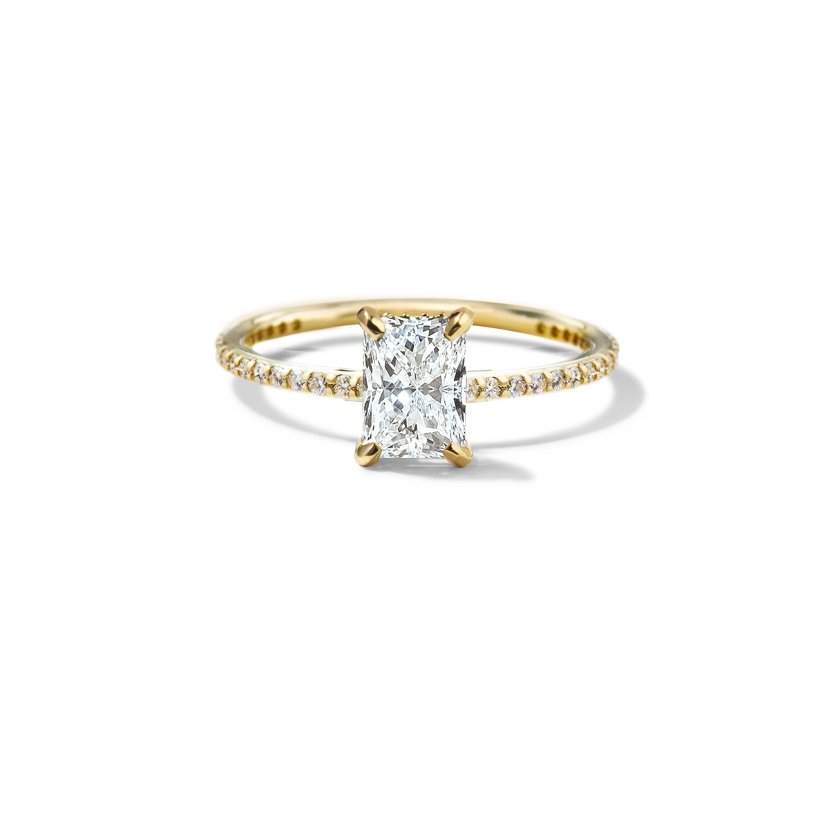 Solitaire Pave Engagement Ring