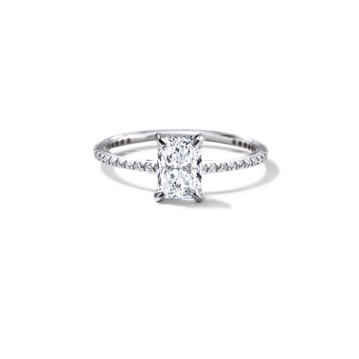 Solitaire Pave Engagement Ring