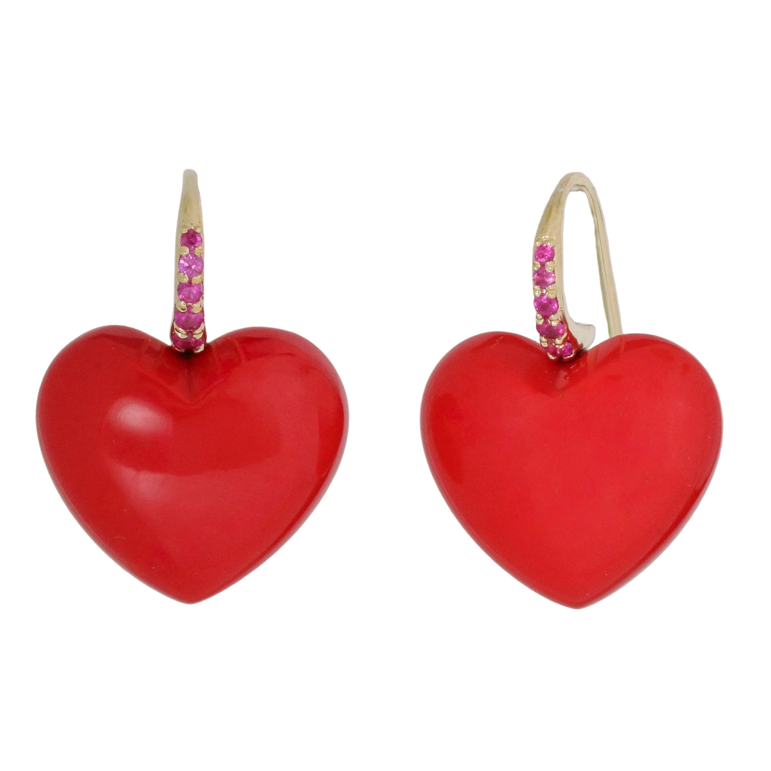 Coral Dollop Heart Earrings
