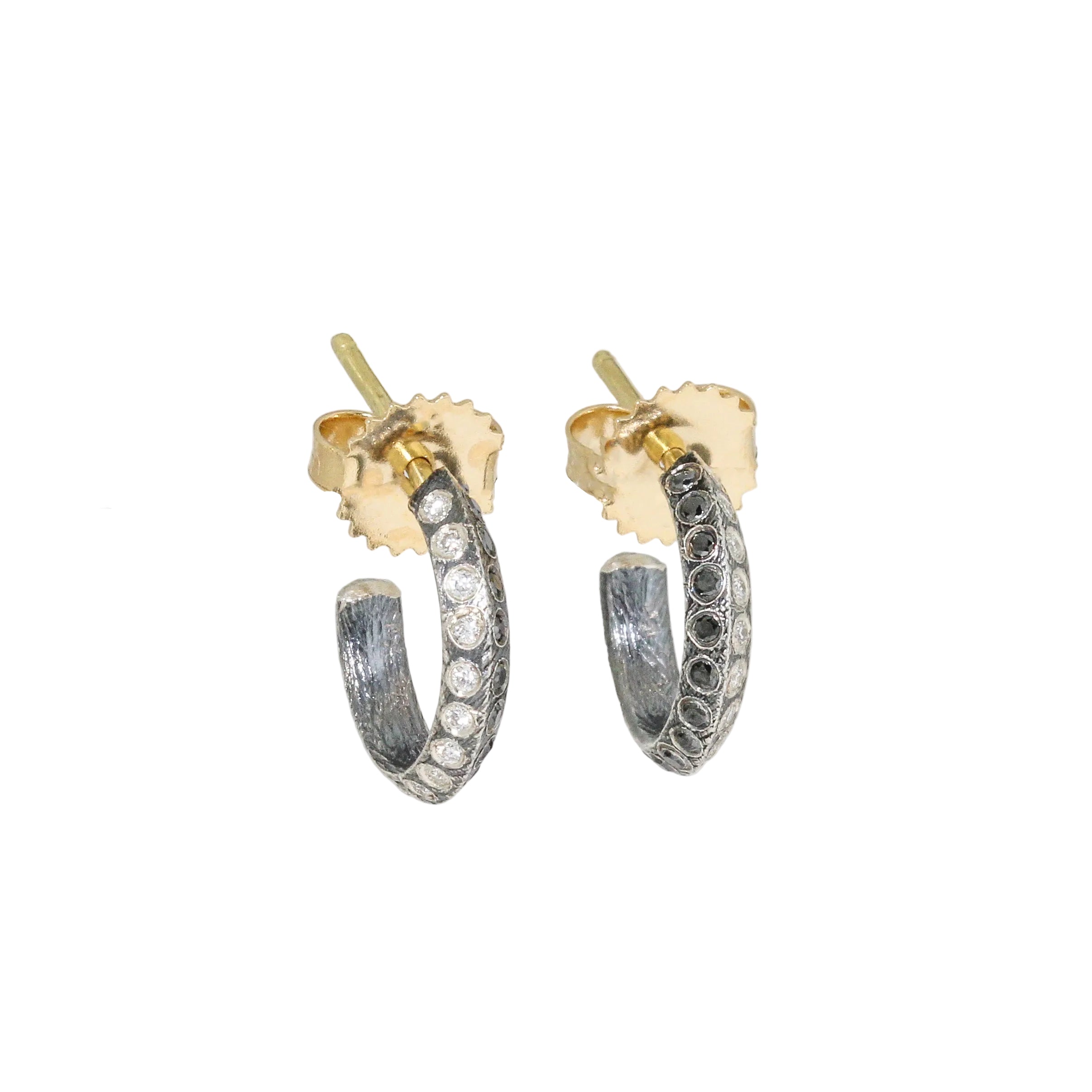 Rene-escobar-Bord—double-hoop-earrings Black and white diamond