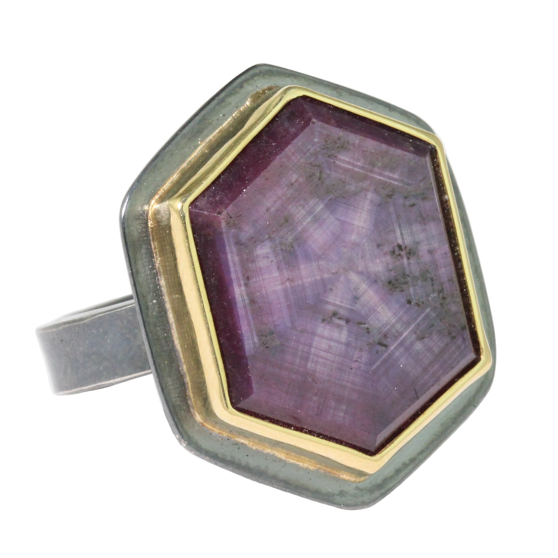 Ruby Hexagon Ring