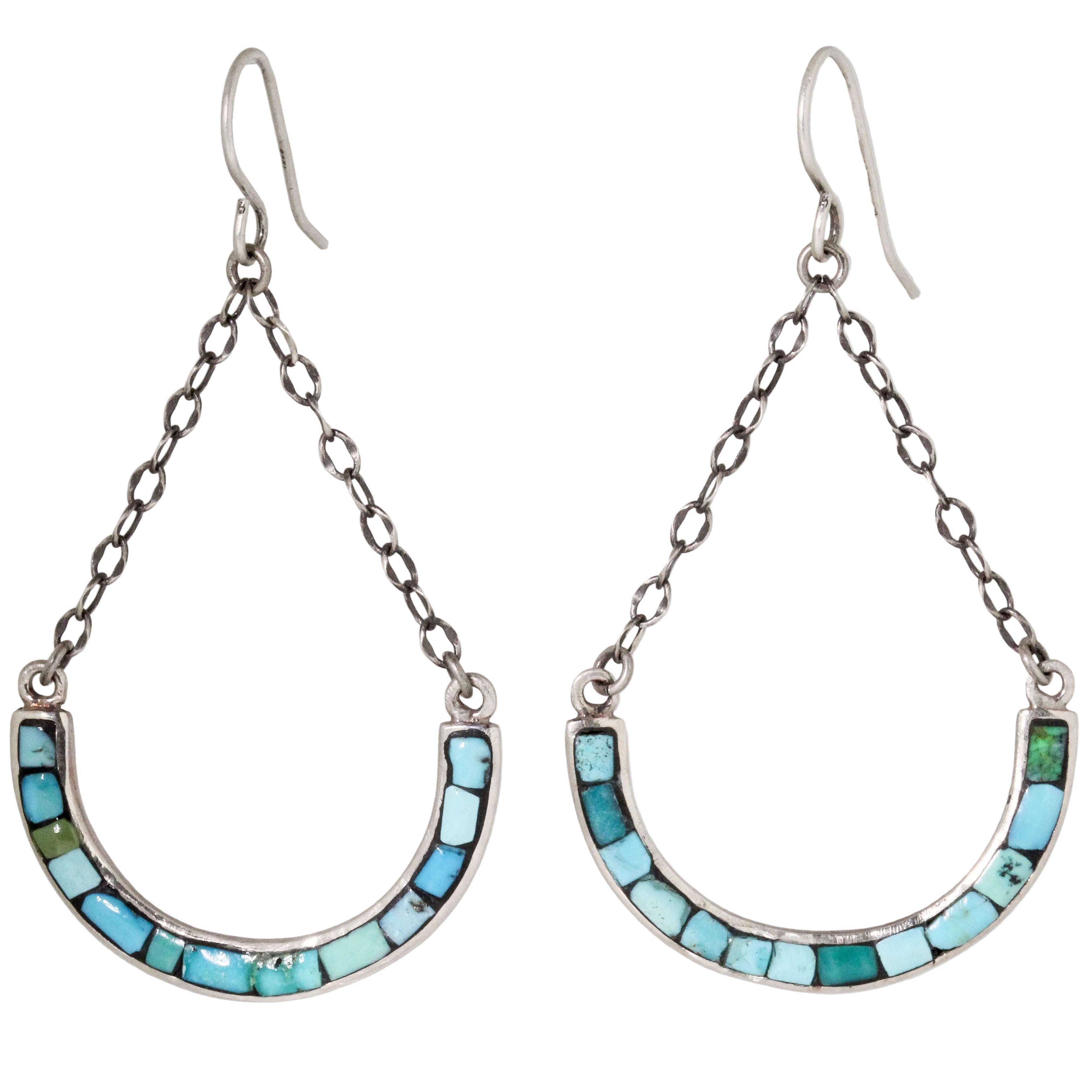 Turquoise Mosaic Swing Earrings