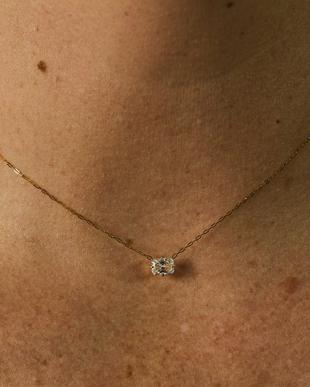 Radiant Diamond Pendant Necklace