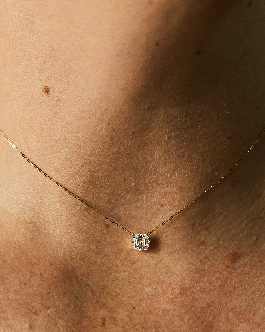Asscher Diamond Pendant Necklace