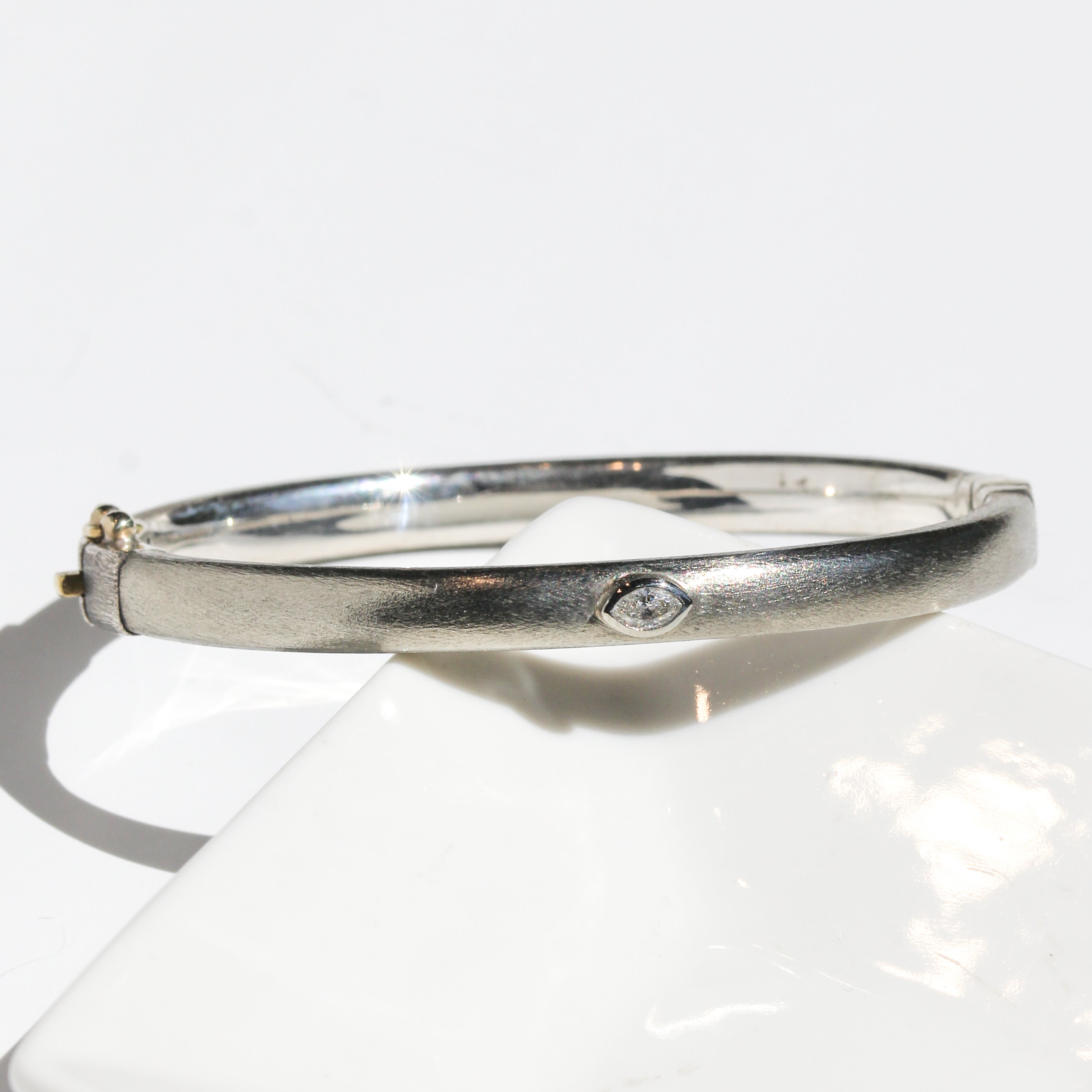 White Gold Gypsy 6mm Marquis Bracelet