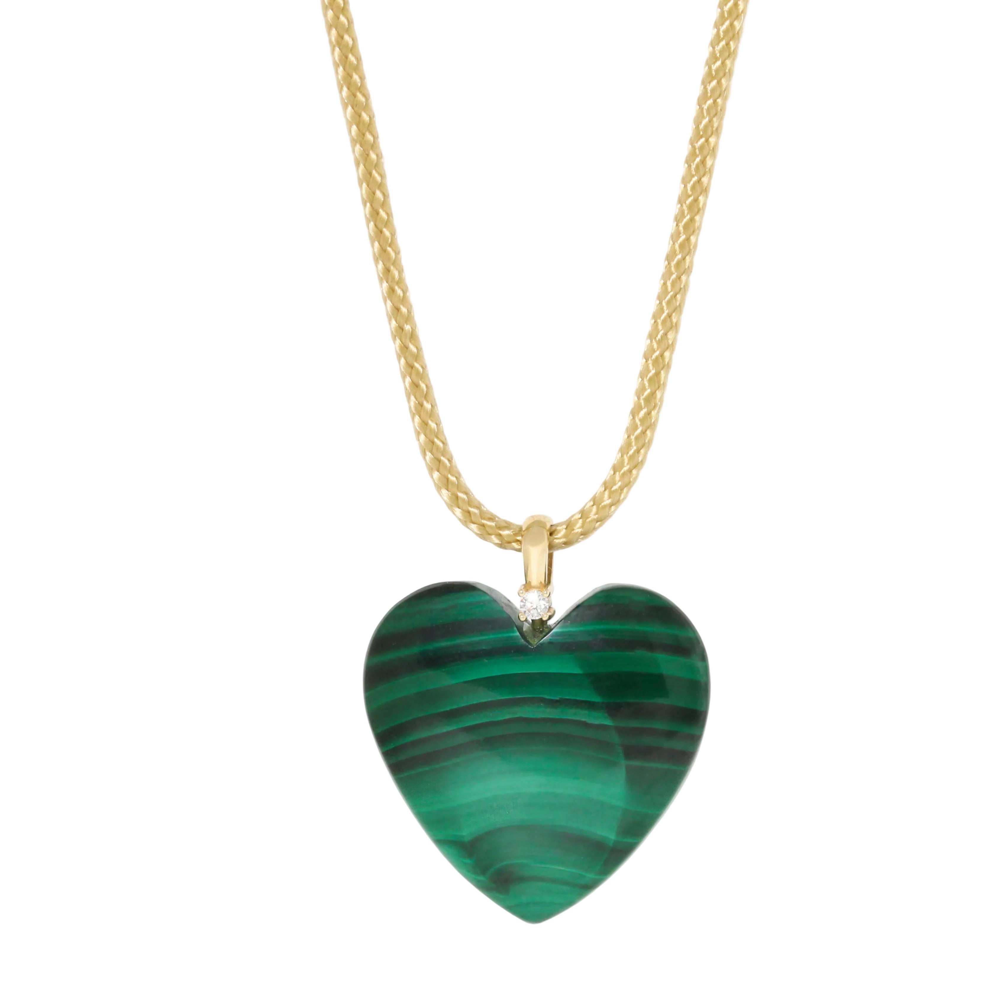 Malachite Heart Charm Necklace-Zoë Chicco