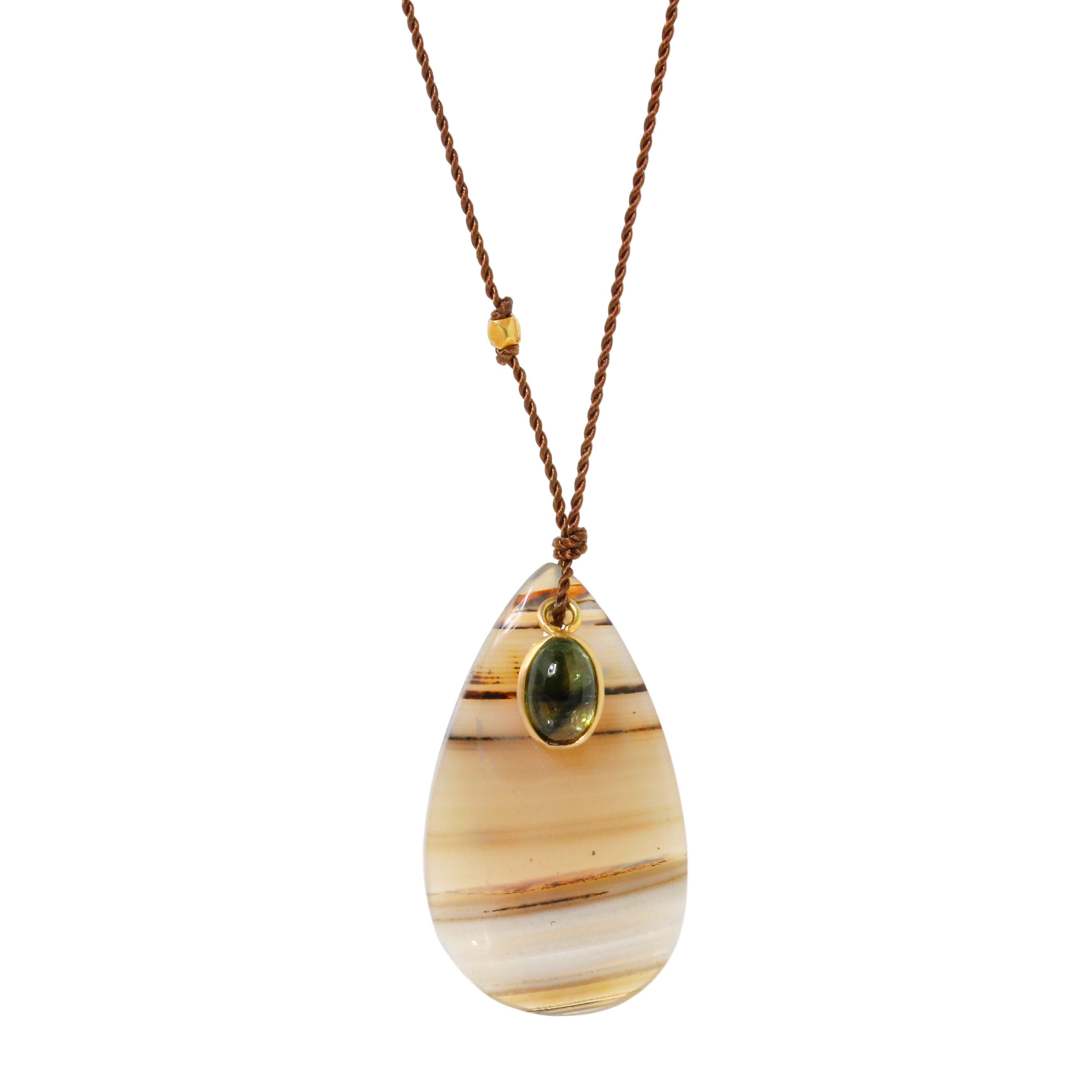 Agate & Green Tourmaline Necklace-Margaret Solow