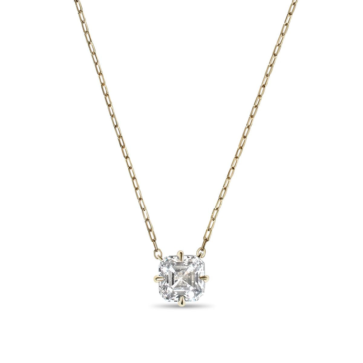 Asscher Diamond Pendant Necklace-Unbridaled Collective