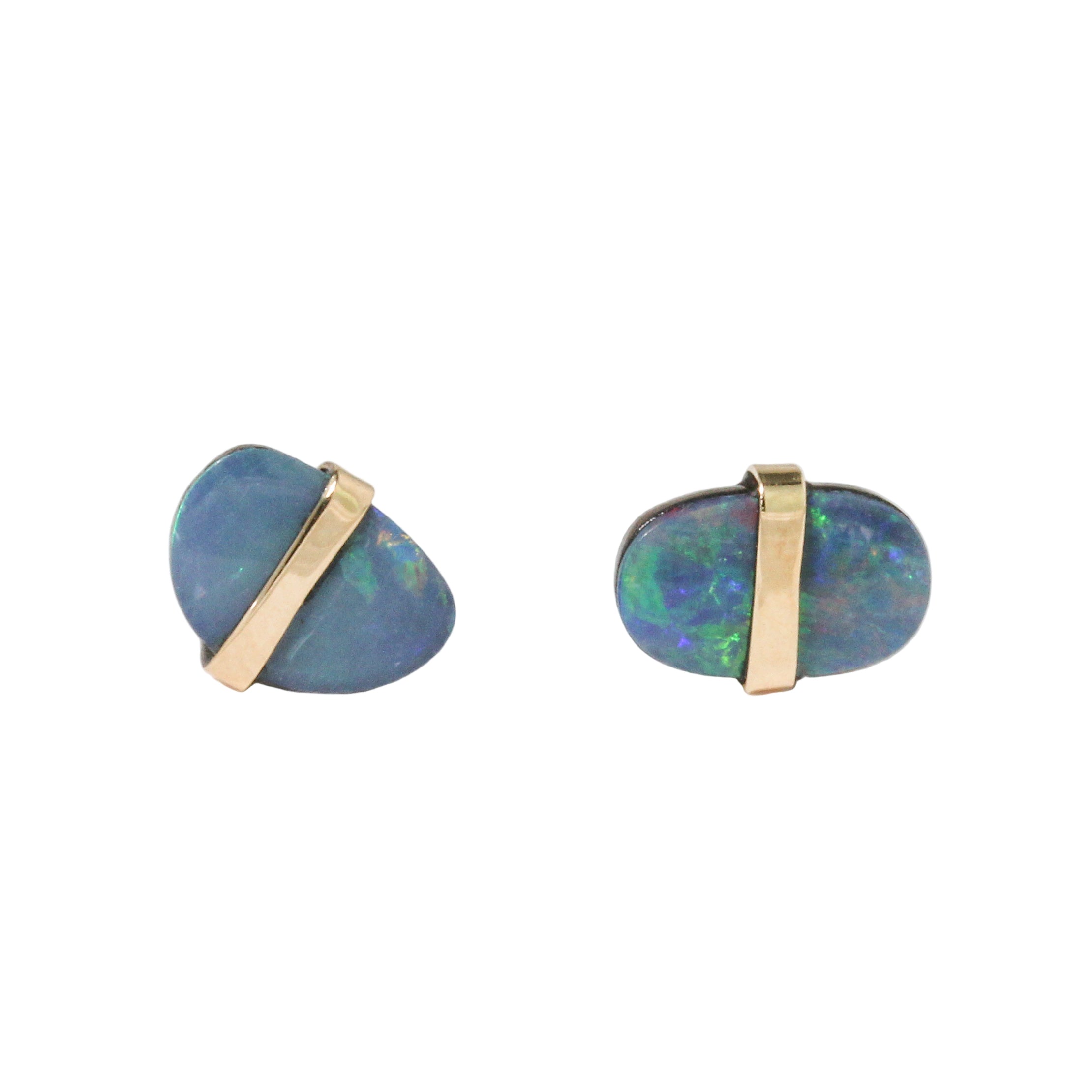 Australian Opal Banded Stud Earrings-Melissa Joy Manning