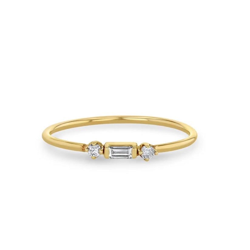 Baguette and Prong Diamond Ring-Zoë Chicco