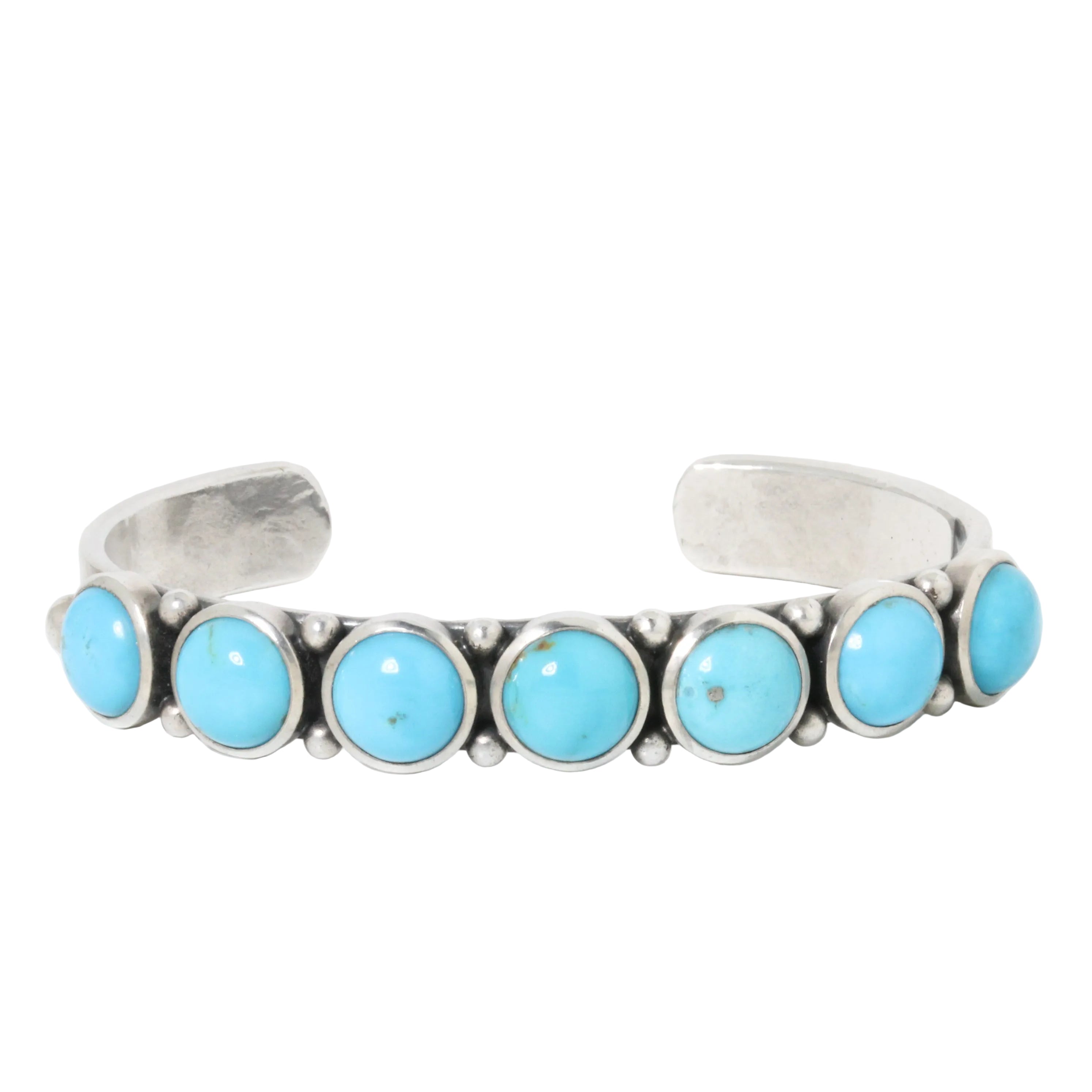 Bandelier Turquoise Cuff Bracelet by Dennis Hogan-Southwest