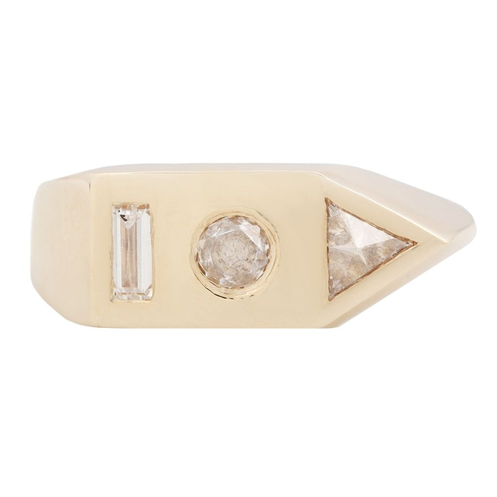 Bauhaus Signet Diamond Ring-Adeline