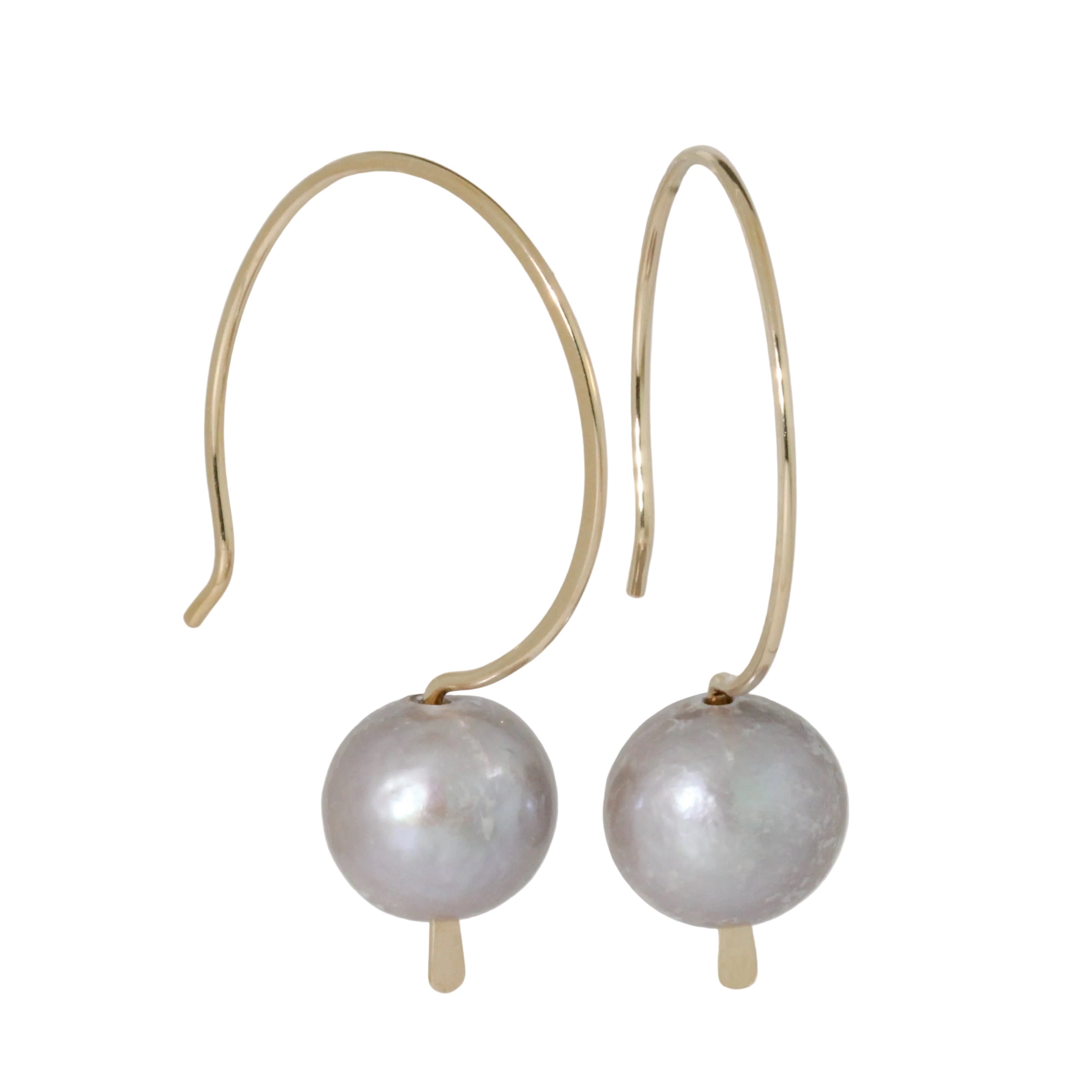 Cleo Silver Pearl Hook Earrings-Lulu Designs