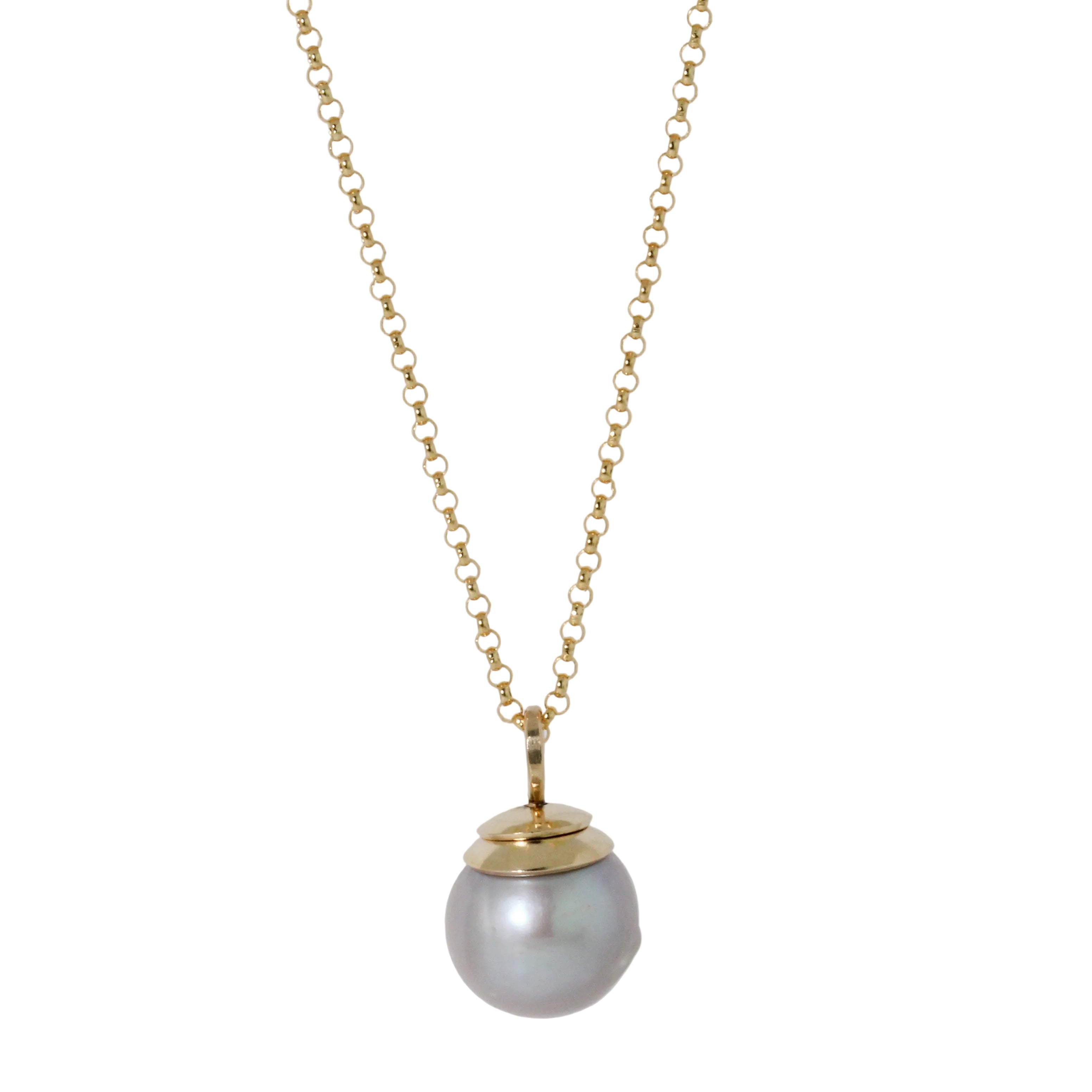 Cleo Silver Pearl Necklace-Lulu Designs