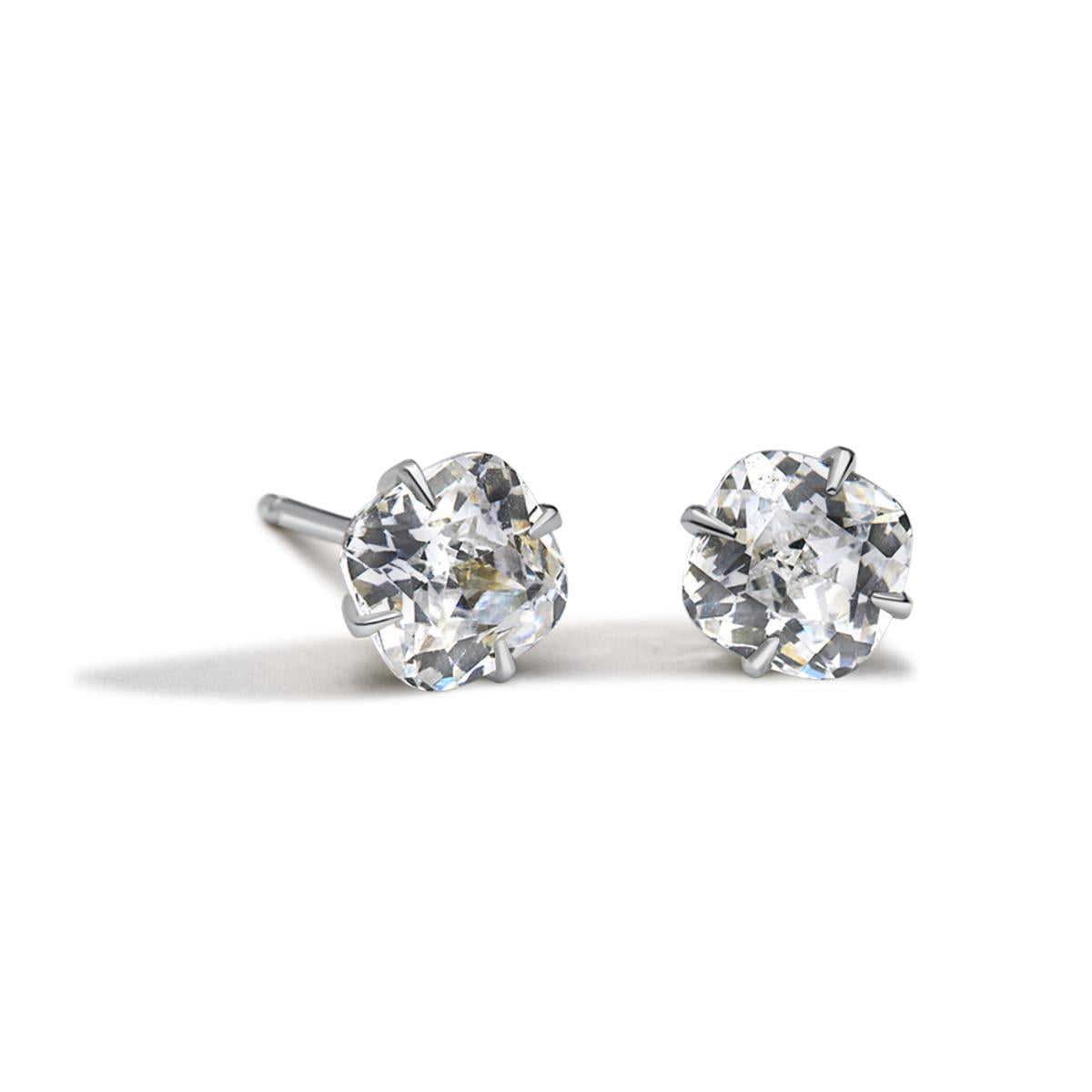 Cushion Diamond Stud Earrings-Unbridaled Collective