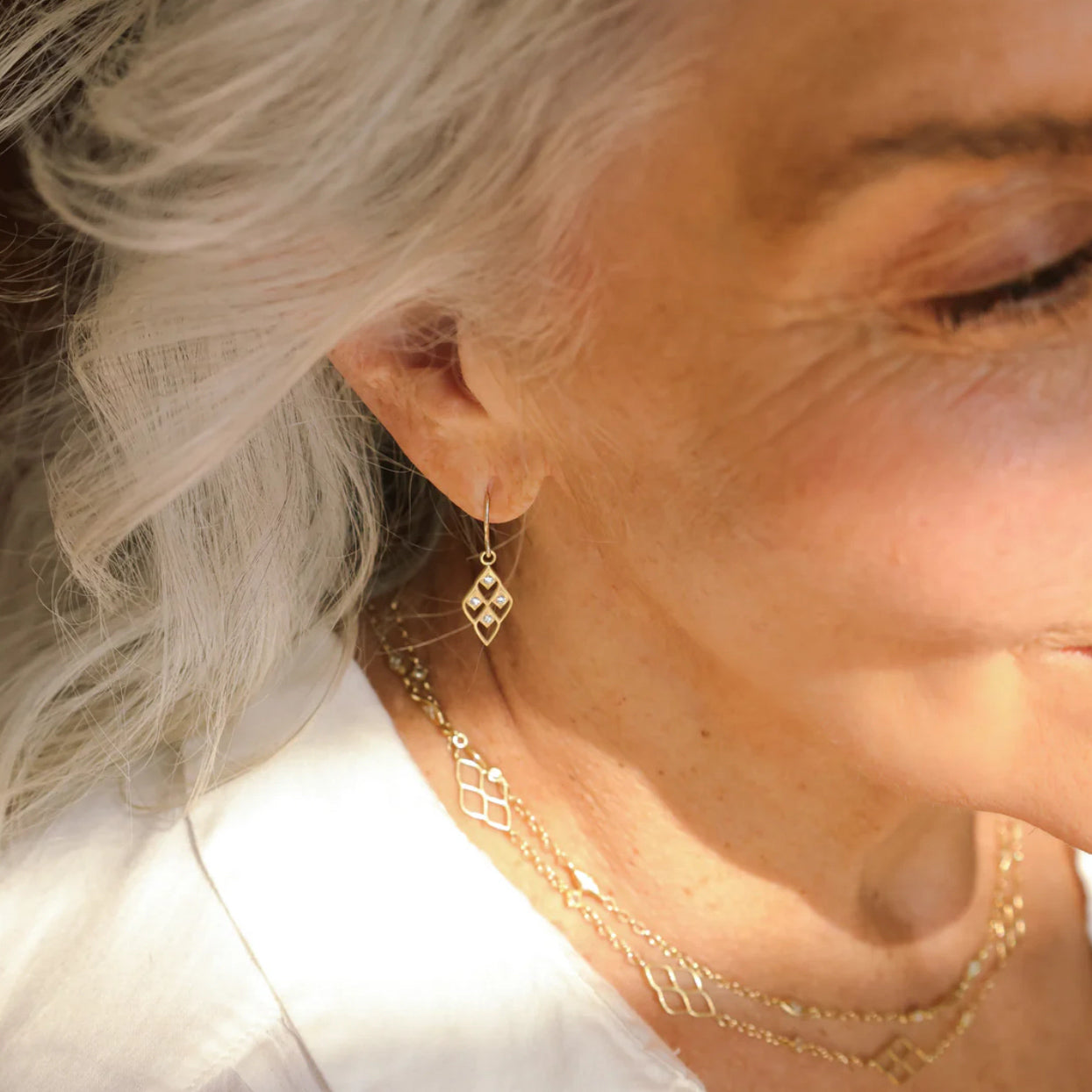 Diamond Lace Earrings-Adel Chefridi