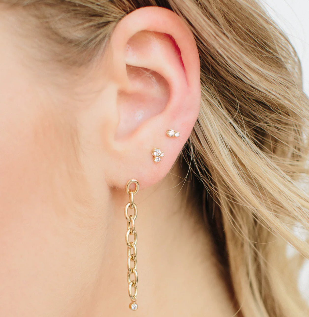 Double Diamond Stud Earrings-Zoë Chicco