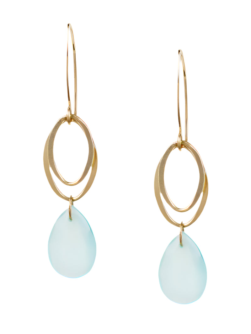 Fiona Aqua Chalcedony Earrings-Lulu Designs