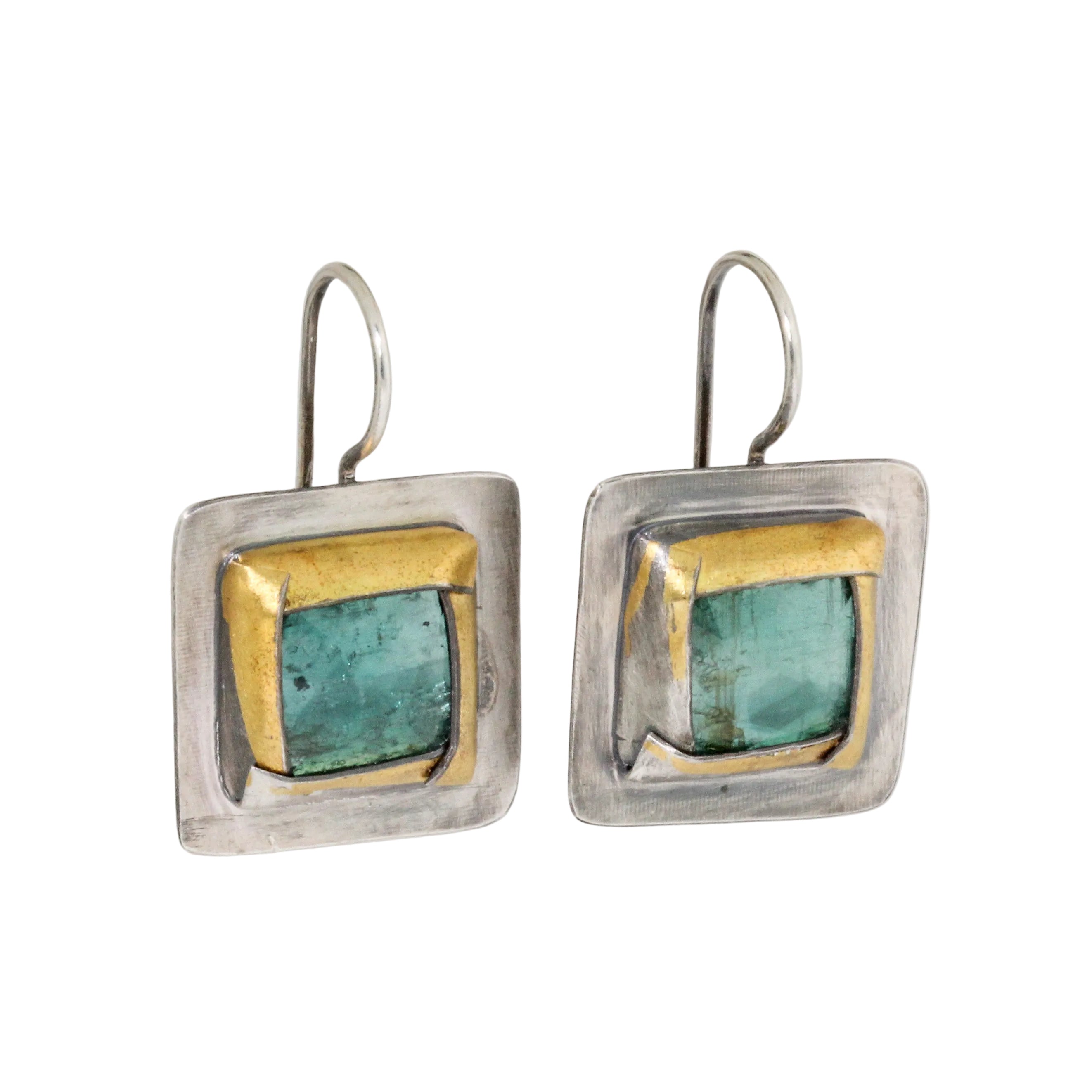 Green Kyanite Framed Drop Earrings-Austin Titus