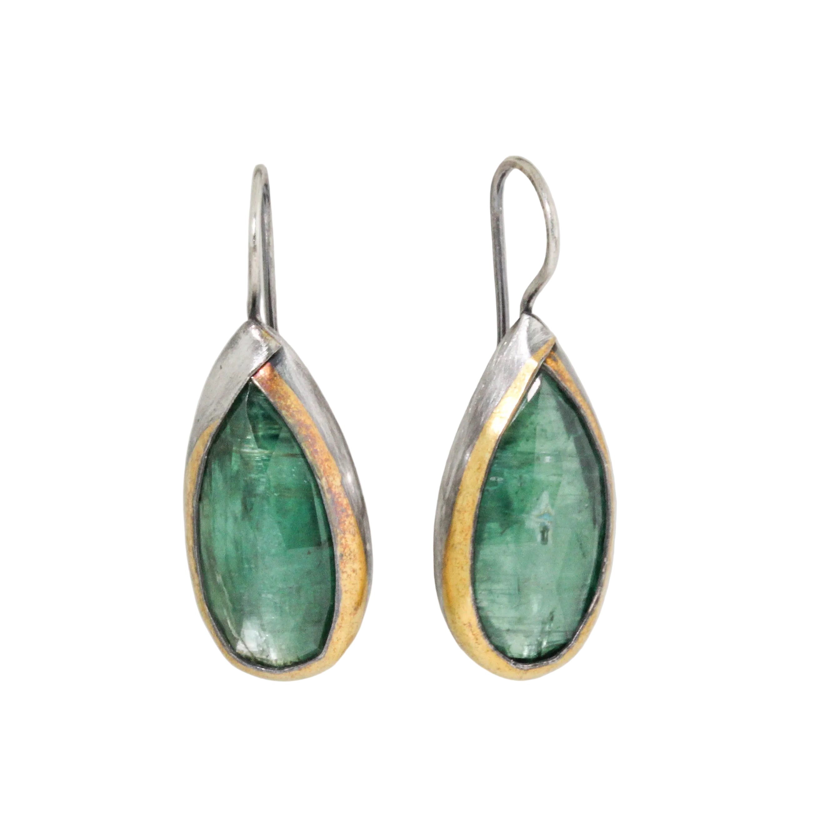 Green Kyanite Teardrop Earrings-Austin Titus